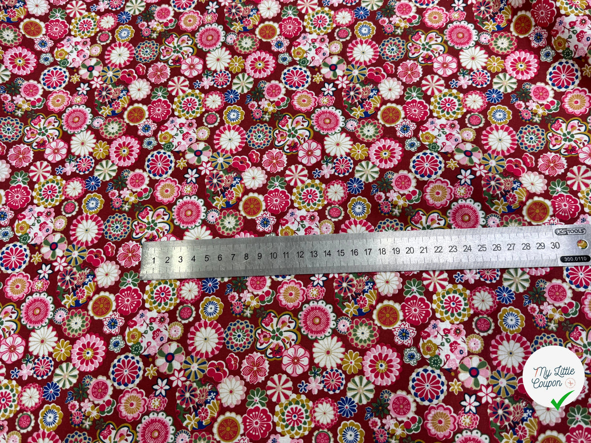 PERCALE DE COTON HINATA ROSE 150 CM - My Little Coupon