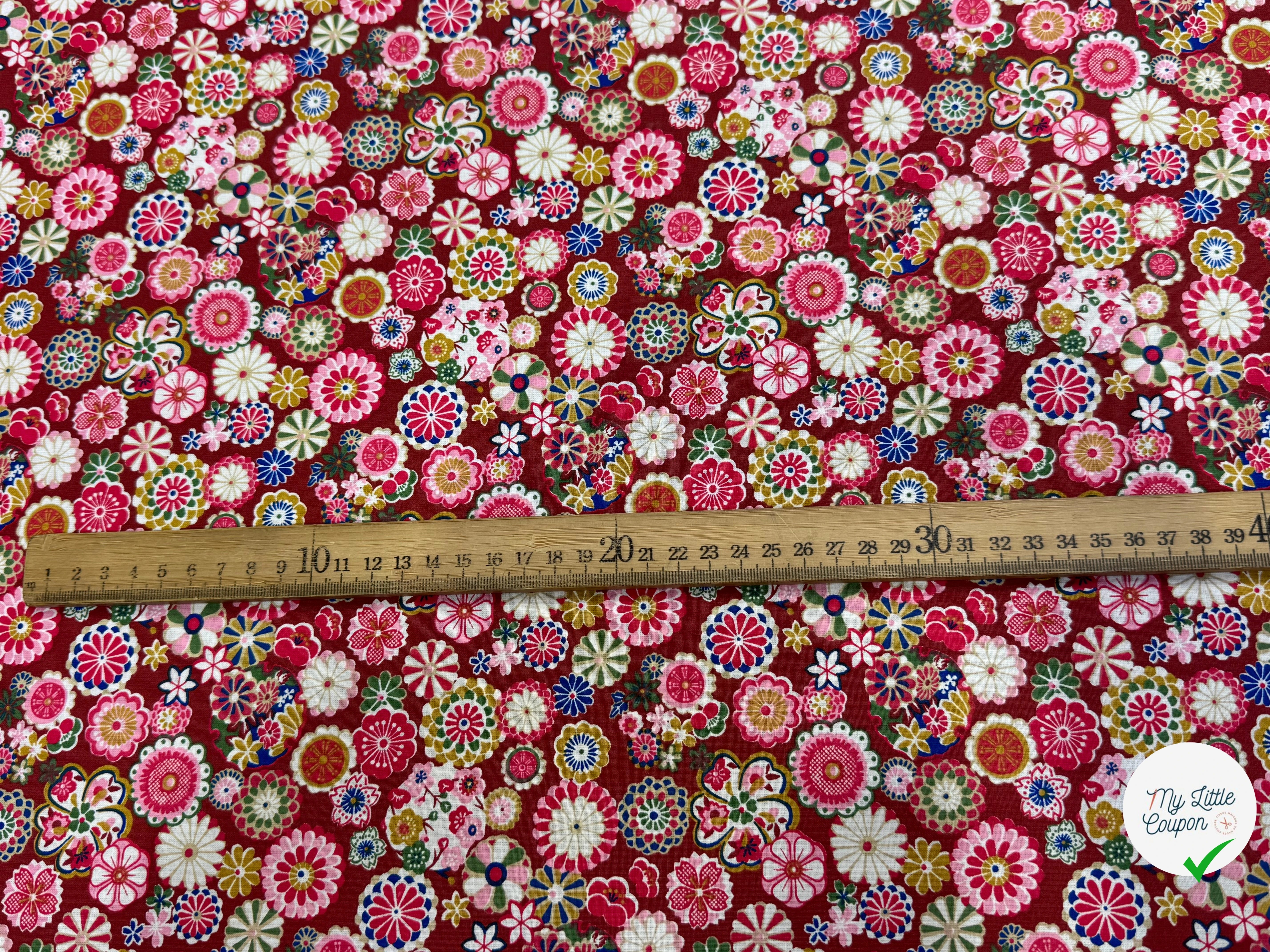 PERCALE DE COTON HINATA ROSE 150 CM - My Little Coupon