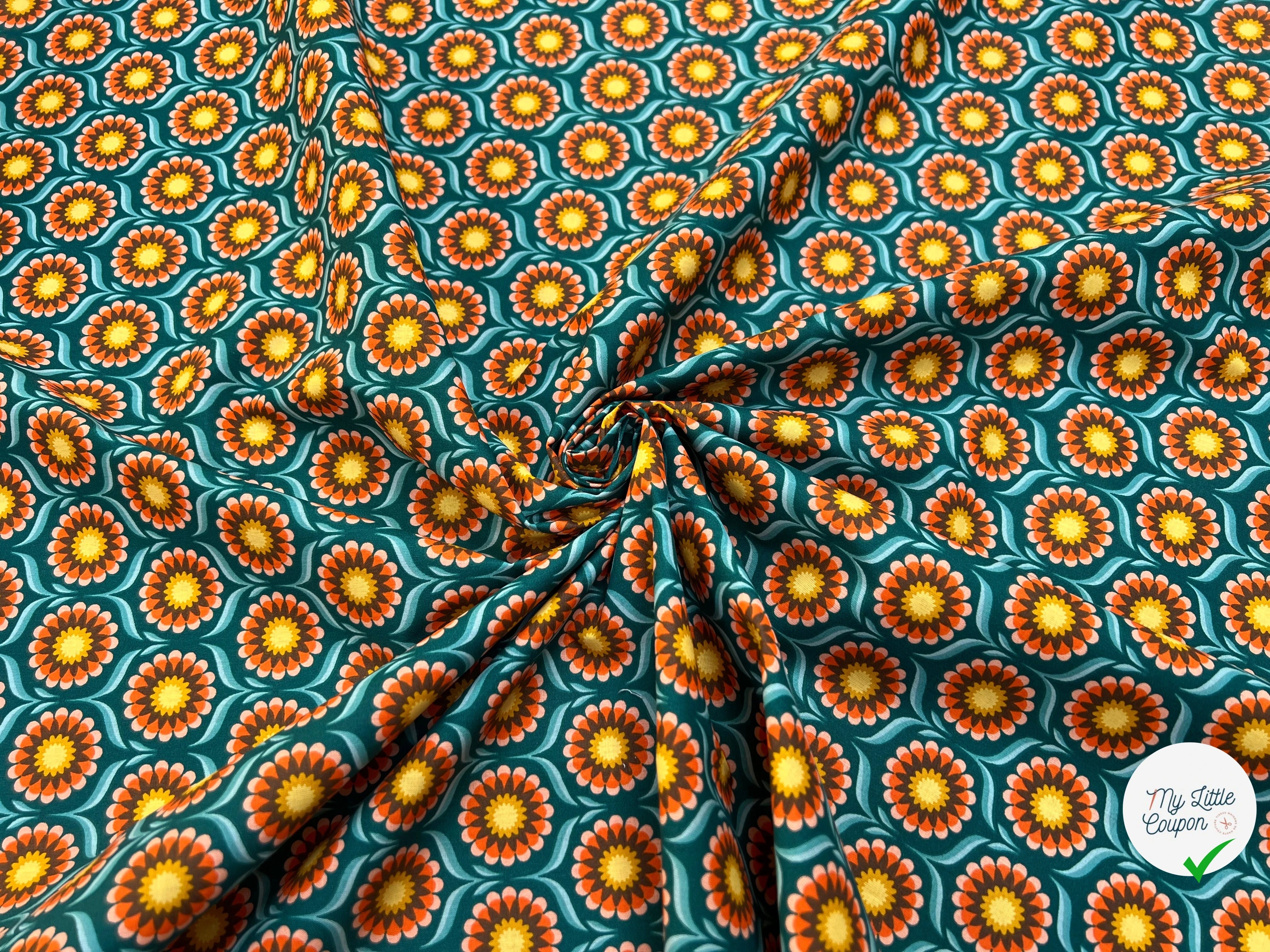 PERCALE DE COTON JOLIJOLI TURQUOISE 150 CM - My Little Coupon