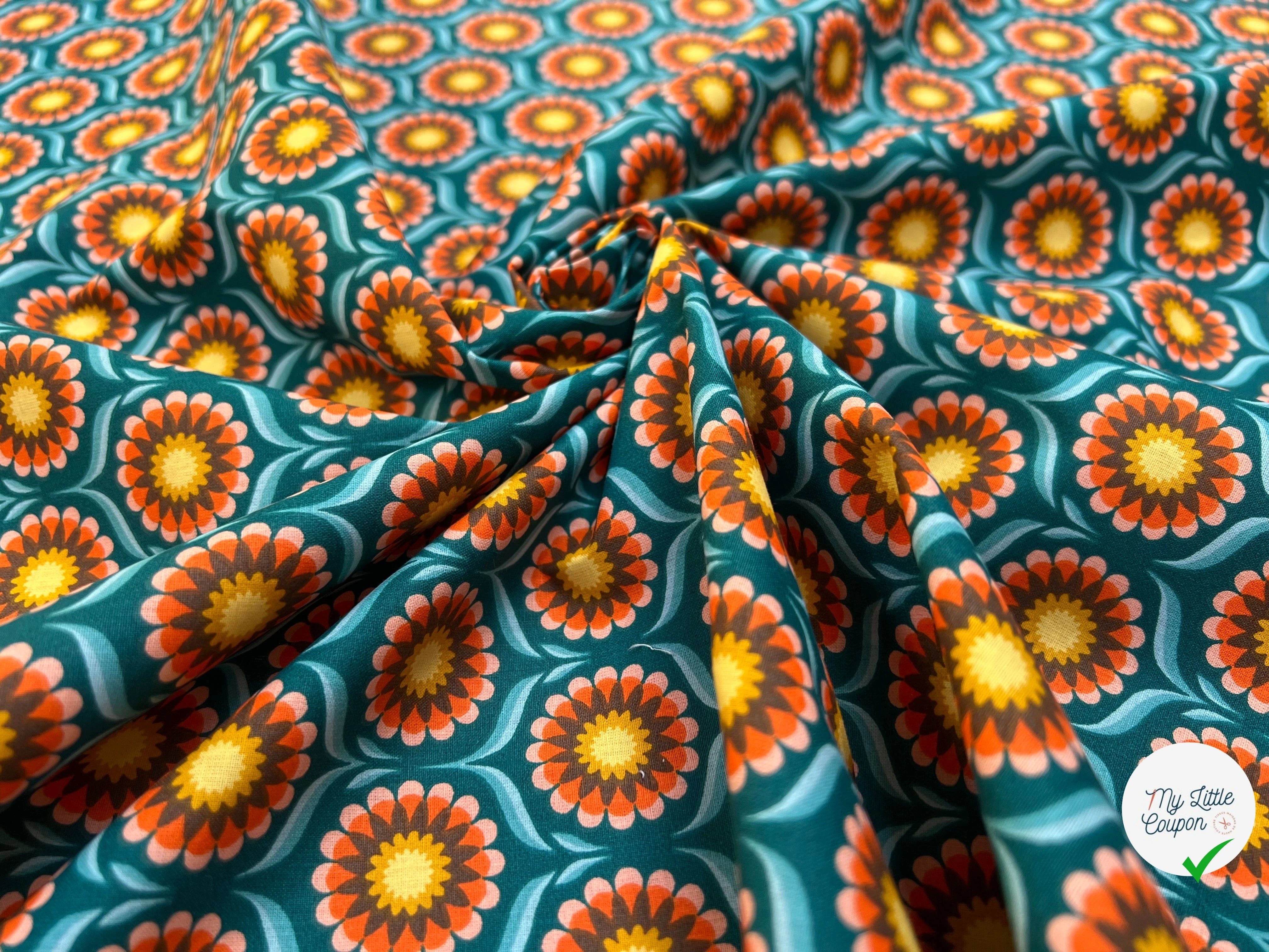 PERCALE DE COTON JOLIJOLI TURQUOISE 150 CM - My Little Coupon