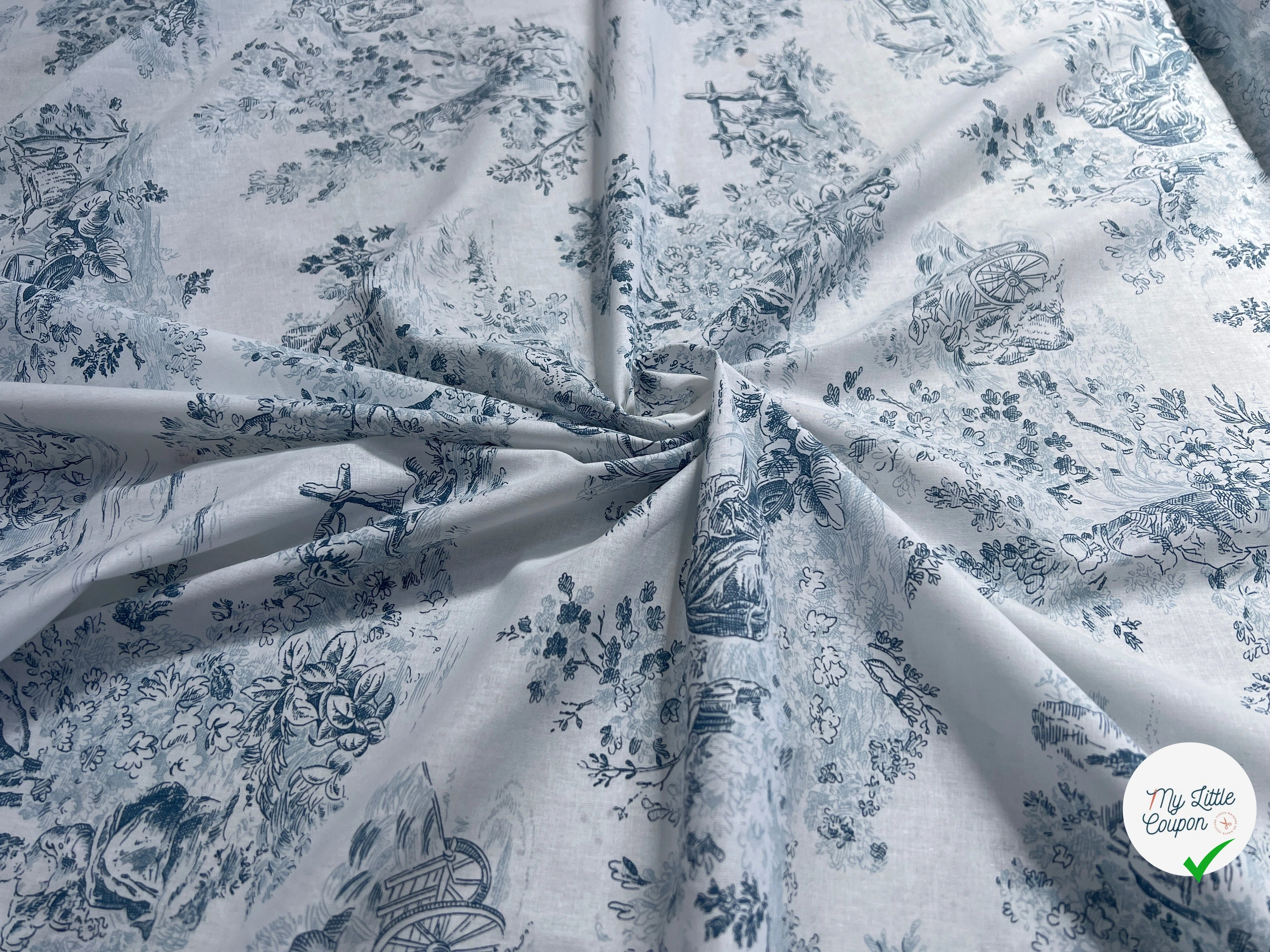 PERCALE DE COTON MANON BLEU - My Little Coupon