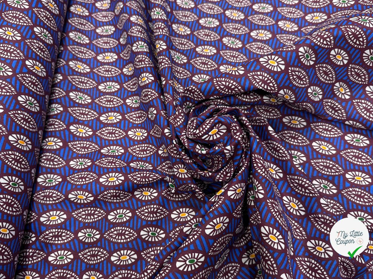 PERCALE DE COTON OUAGA BLEU 150 CM - My Little Coupon