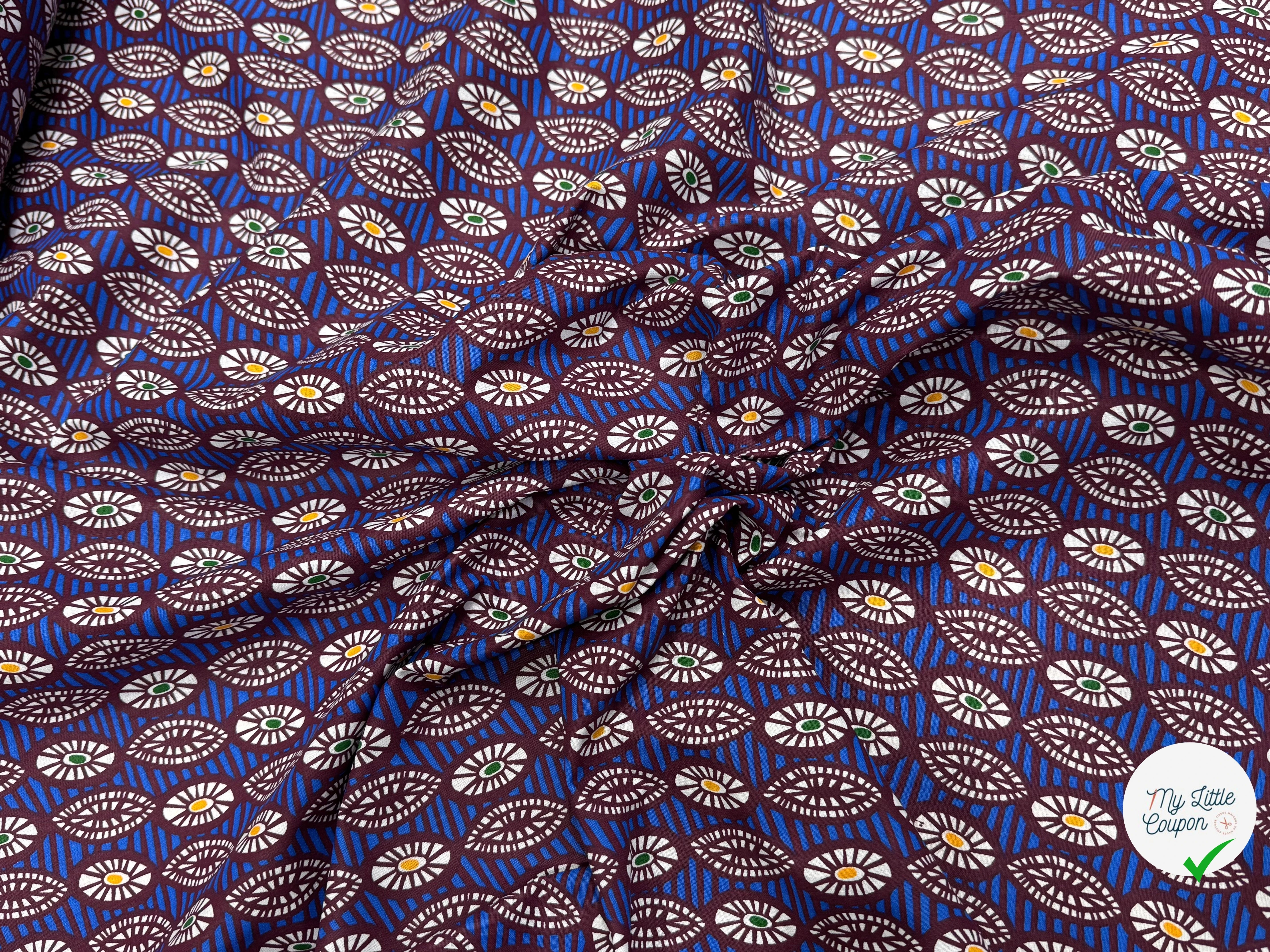 PERCALE DE COTON OUAGA BLEU 150 CM - My Little Coupon
