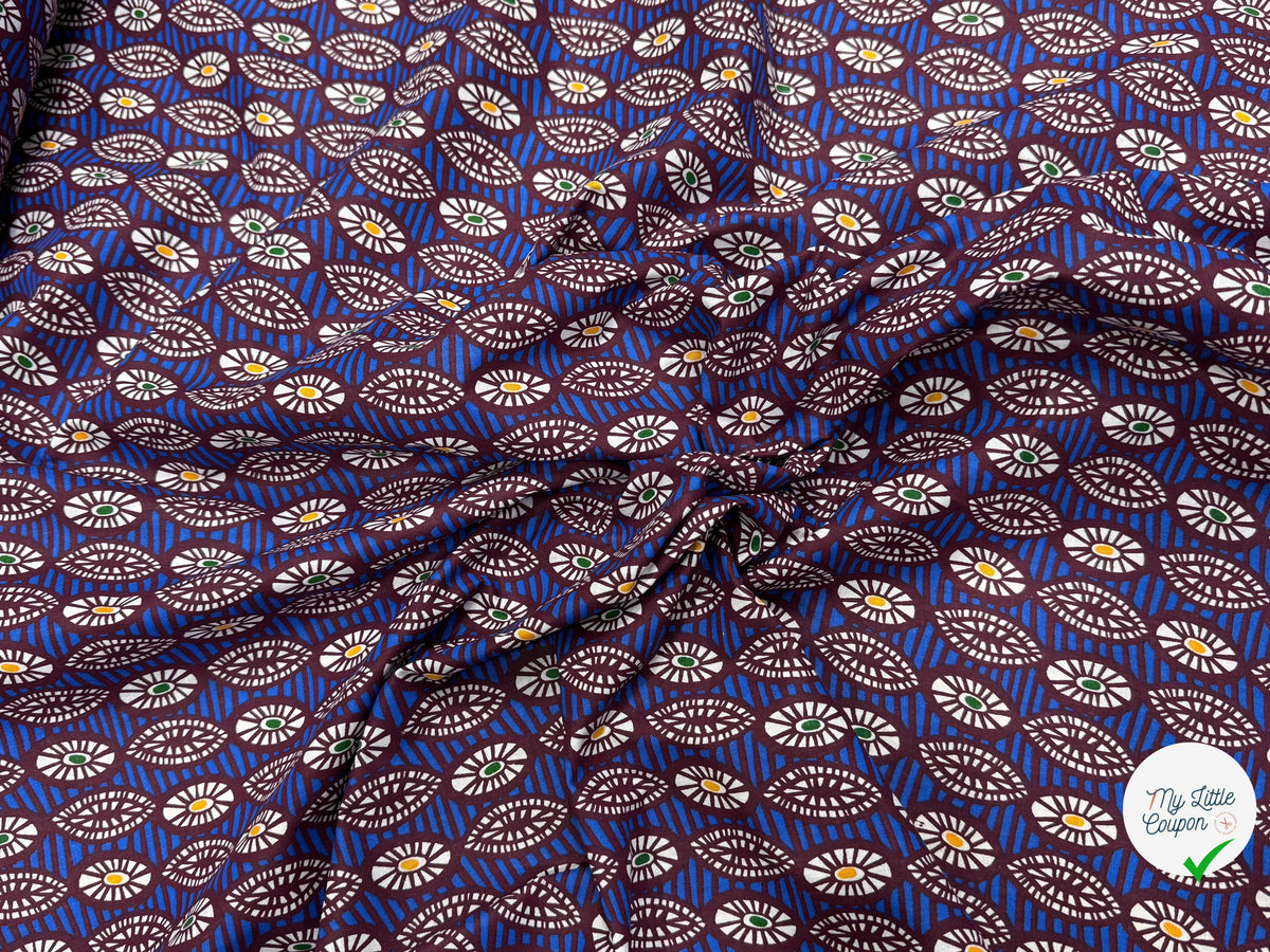 PERCALE DE COTON OUAGA BLEU 150 CM - My Little Coupon