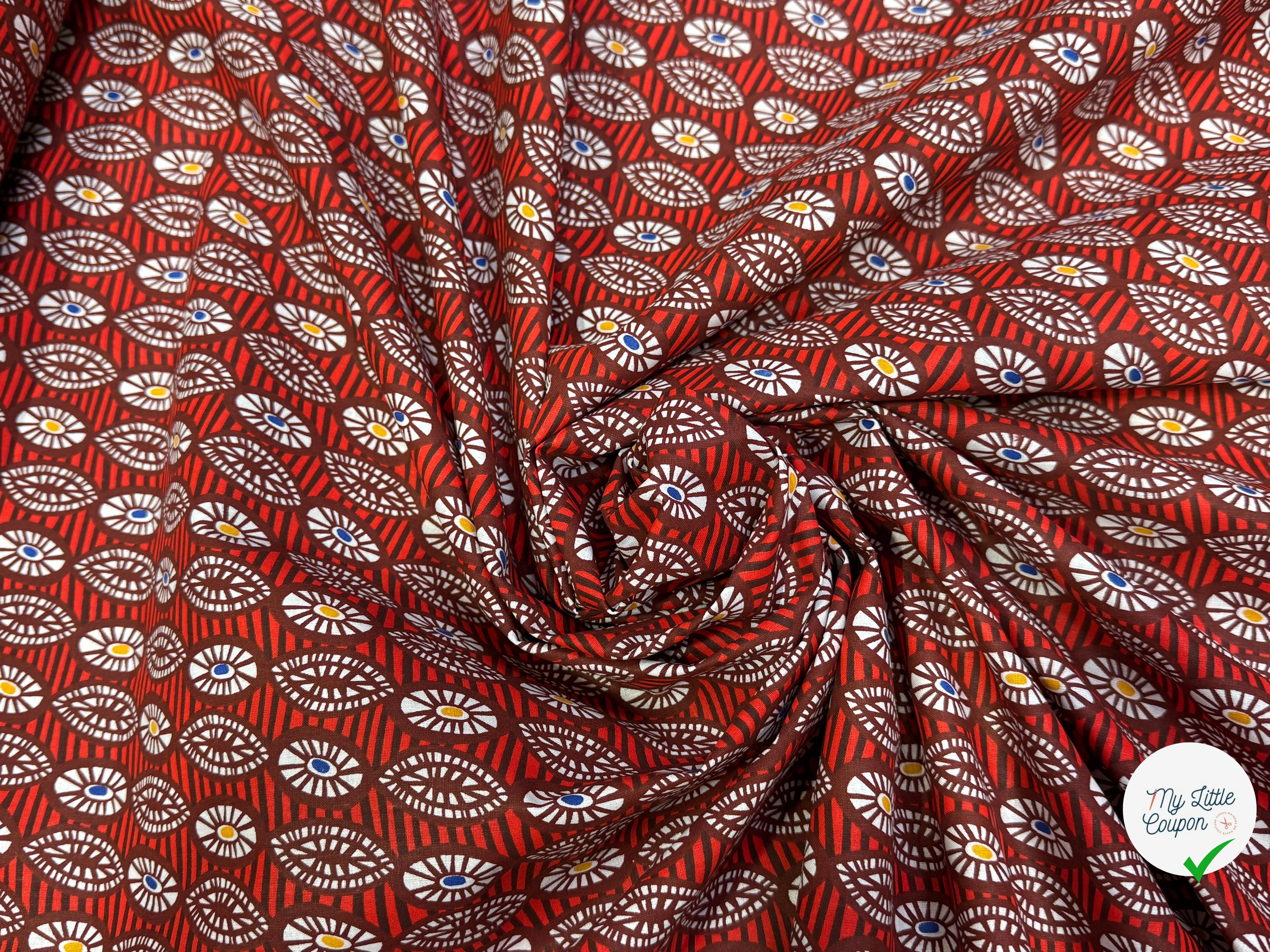 PERCALE DE COTON OUAGA ROUGE 150 CM - My Little Coupon