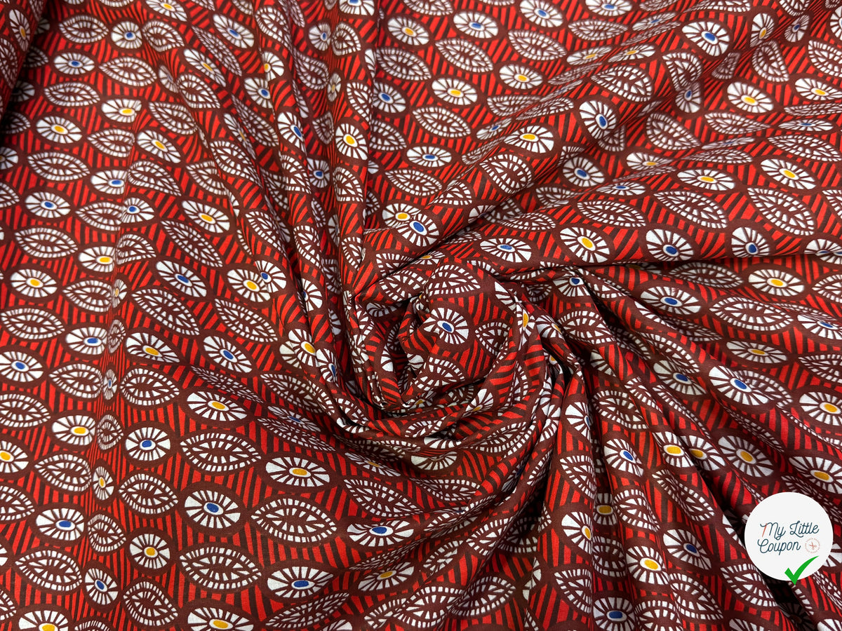 PERCALE DE COTON OUAGA ROUGE 150 CM - My Little Coupon