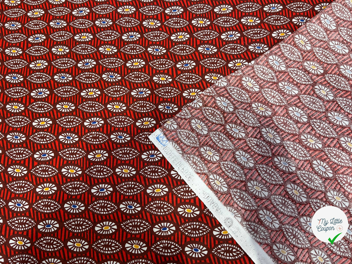 PERCALE DE COTON OUAGA ROUGE 150 CM - My Little Coupon