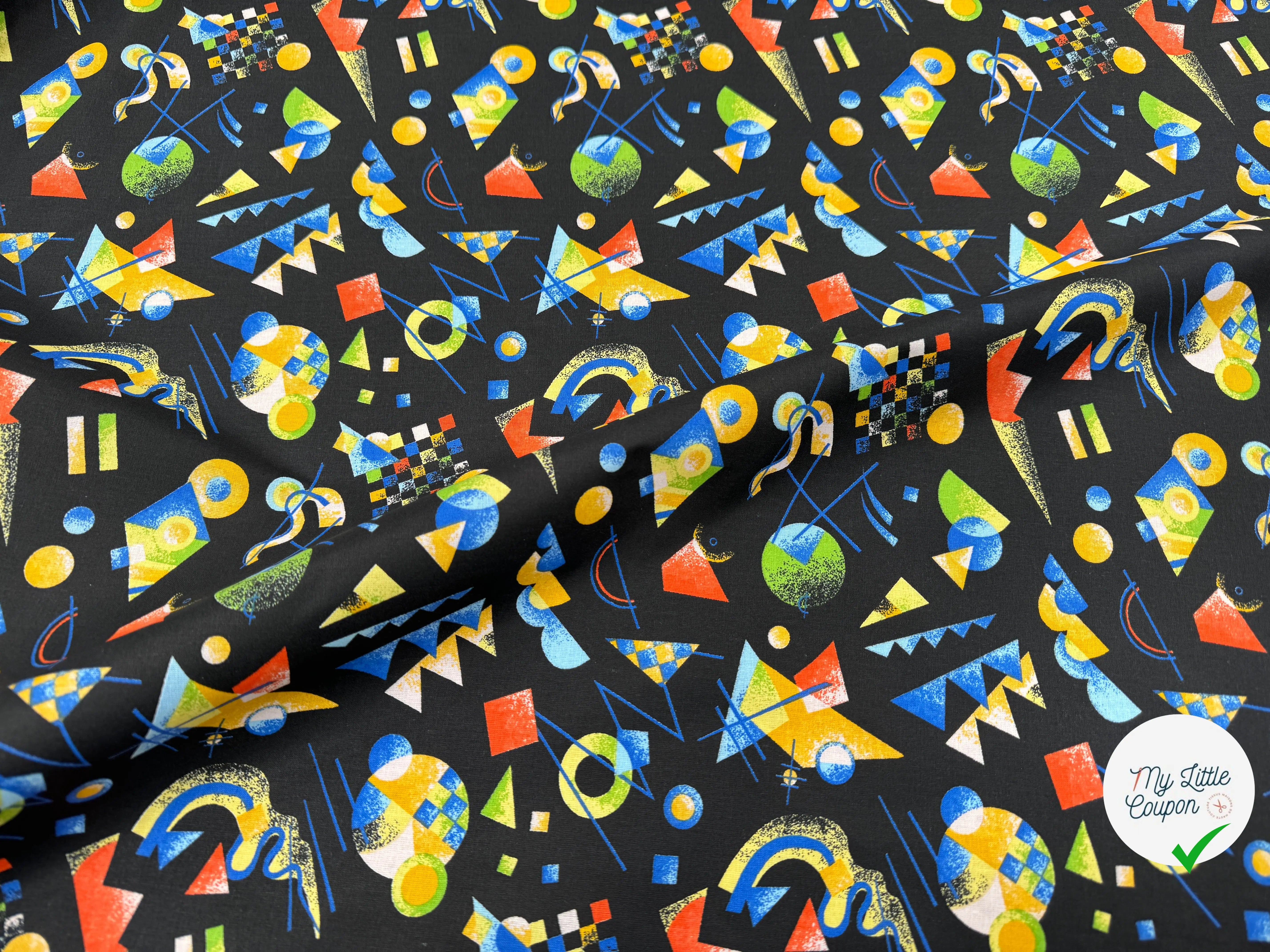 PERCALE DE COTON RETRO NOIR - My Little Coupon
