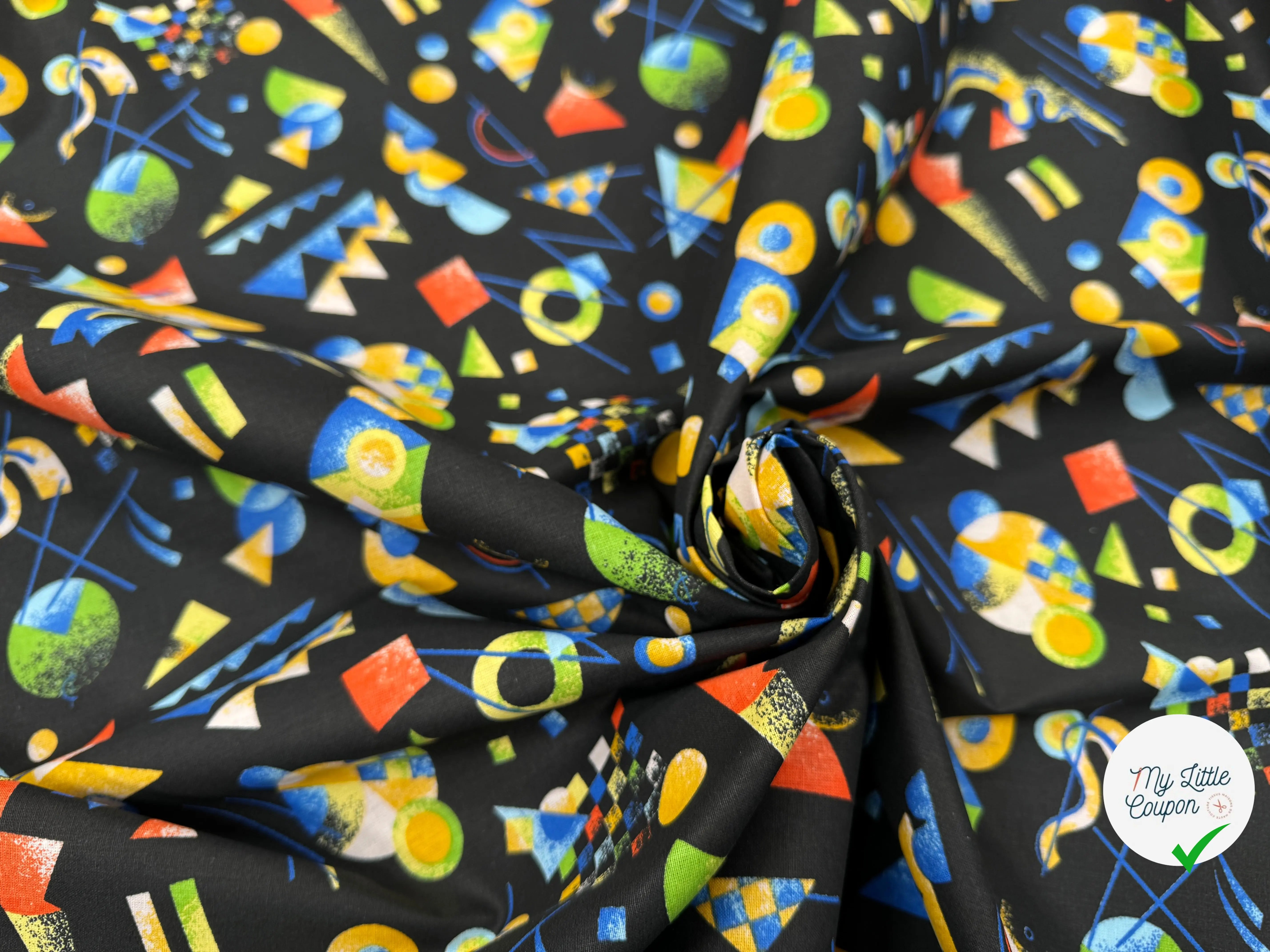 PERCALE DE COTON RETRO NOIR - My Little Coupon