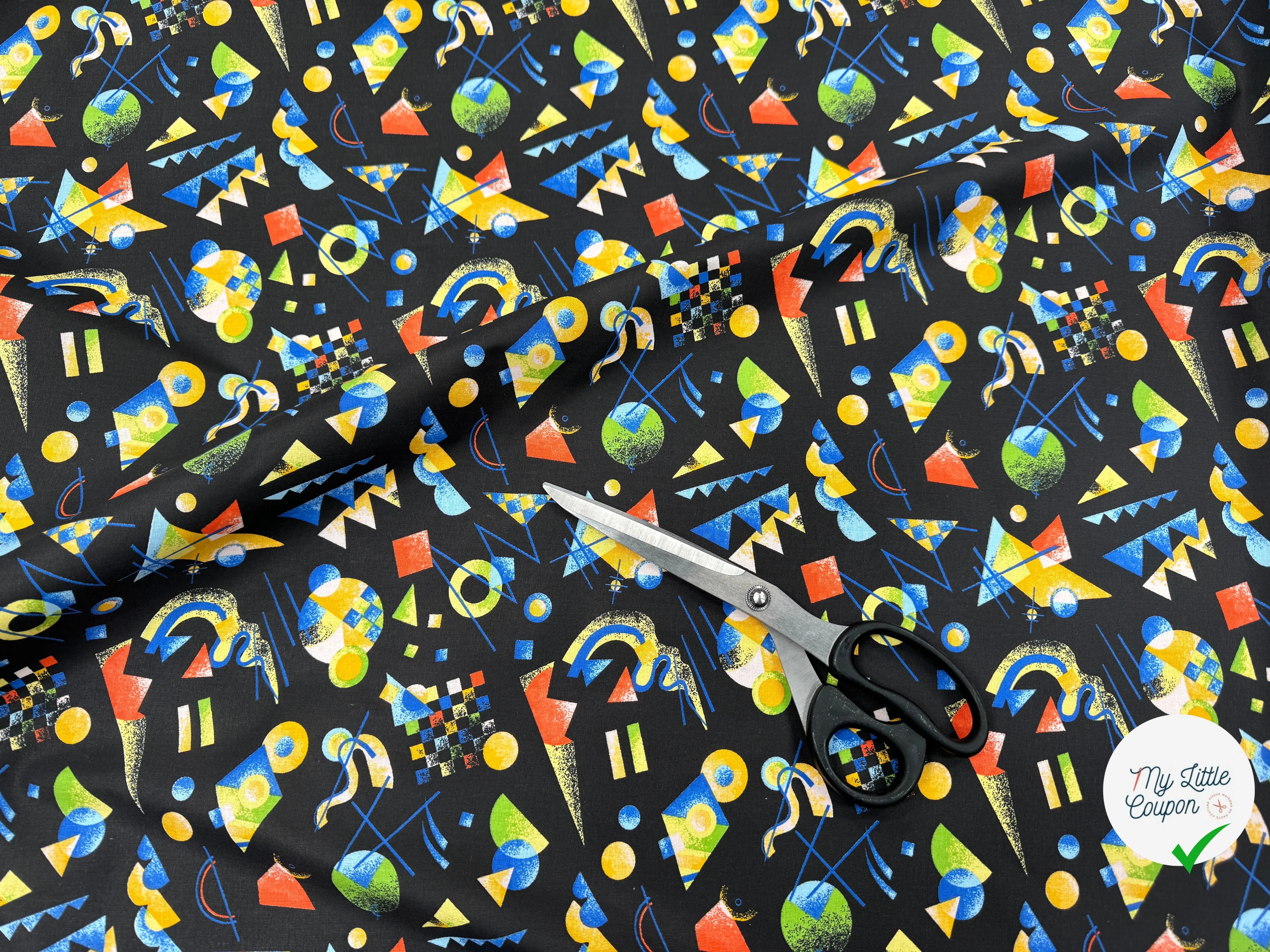 PERCALE DE COTON RETRO NOIR - My Little Coupon