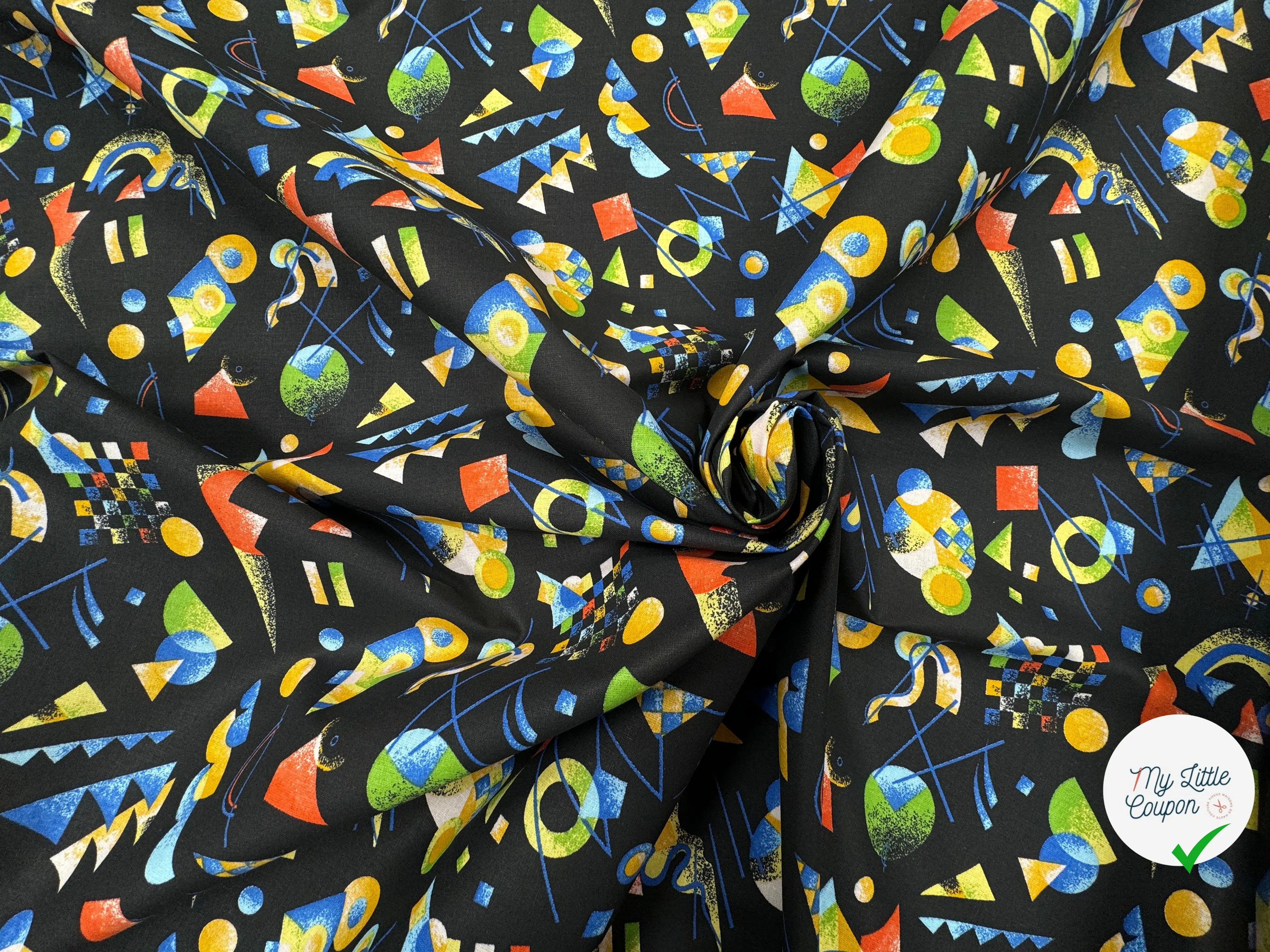 PERCALE DE COTON RETRO NOIR - My Little Coupon