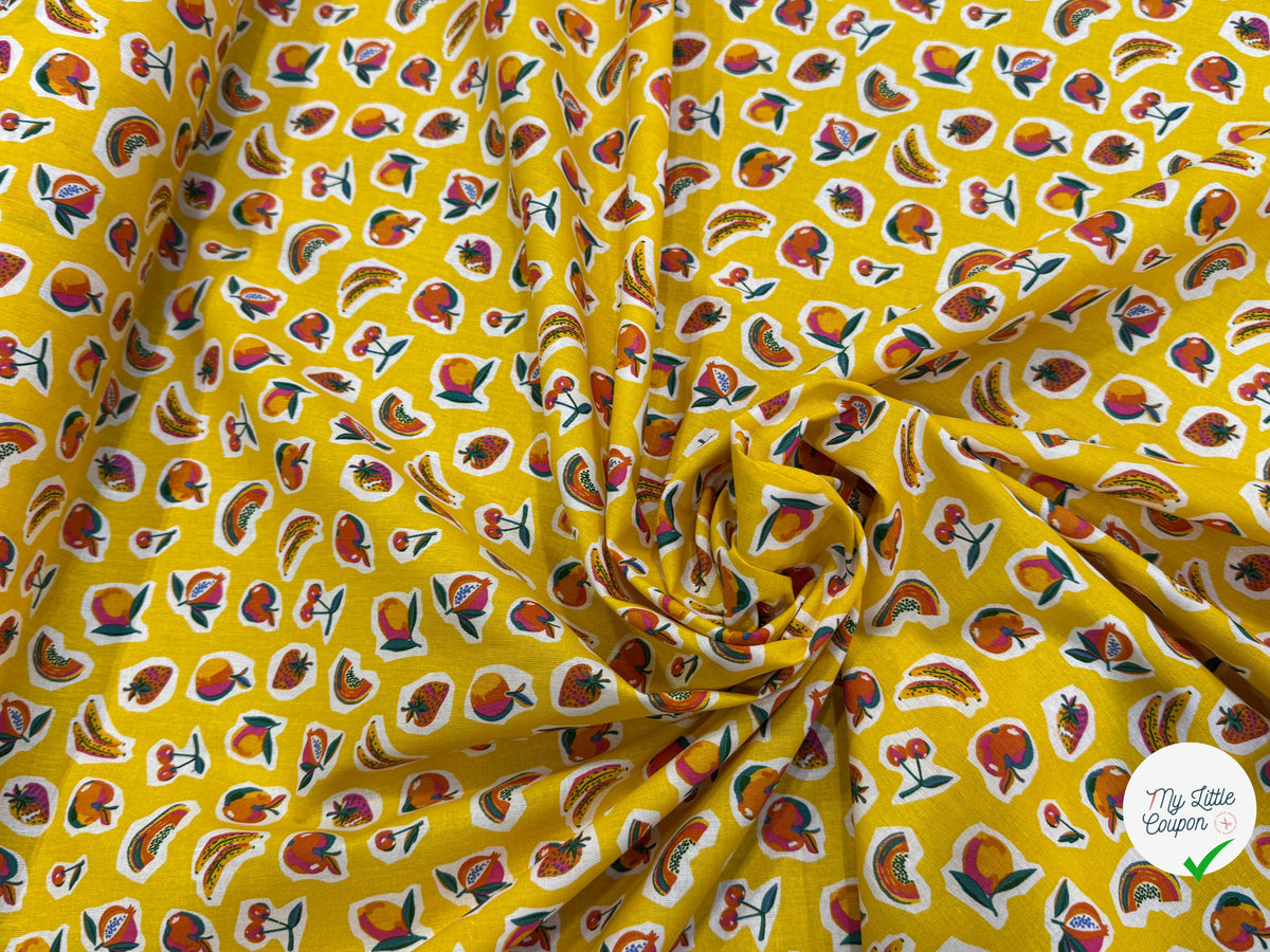 PERCALE DE COTON SIROP JAUNE 150 CM - My Little Coupon