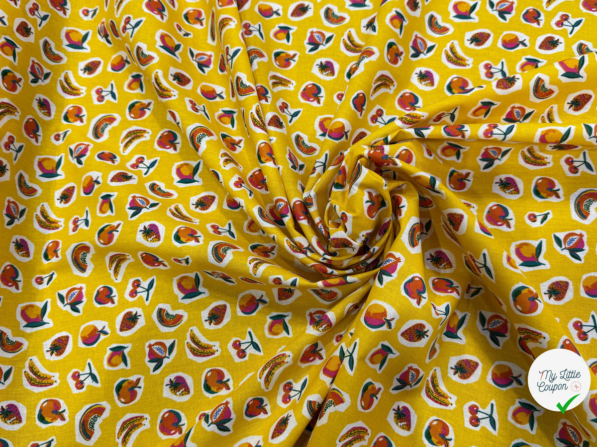 PERCALE DE COTON SIROP JAUNE 150 CM - My Little Coupon