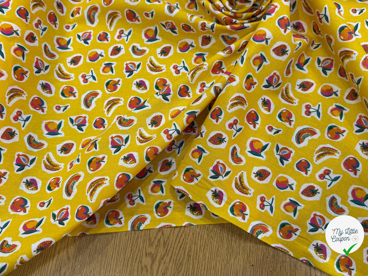 PERCALE DE COTON SIROP JAUNE 150 CM - My Little Coupon