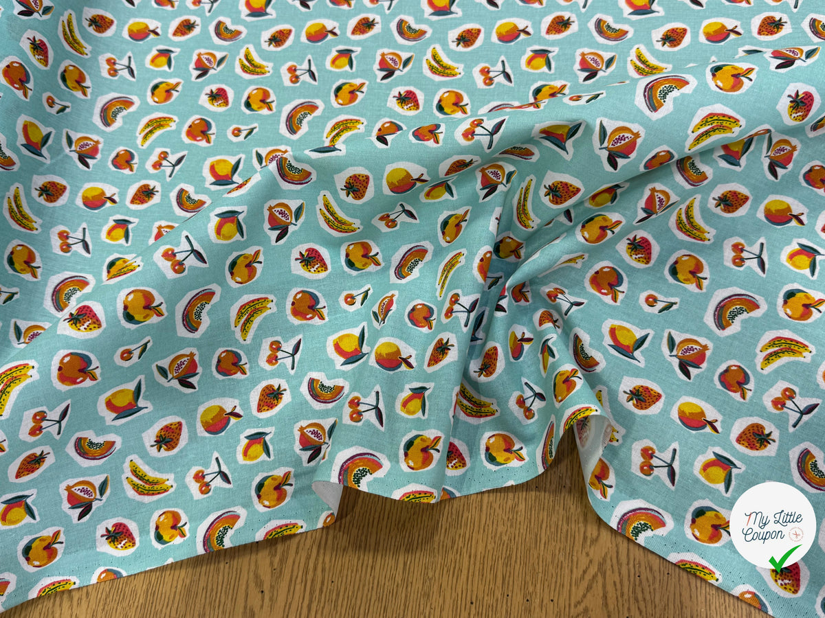 PERCALE DE COTON SIROP TURQUOISE 150 CM - My Little Coupon