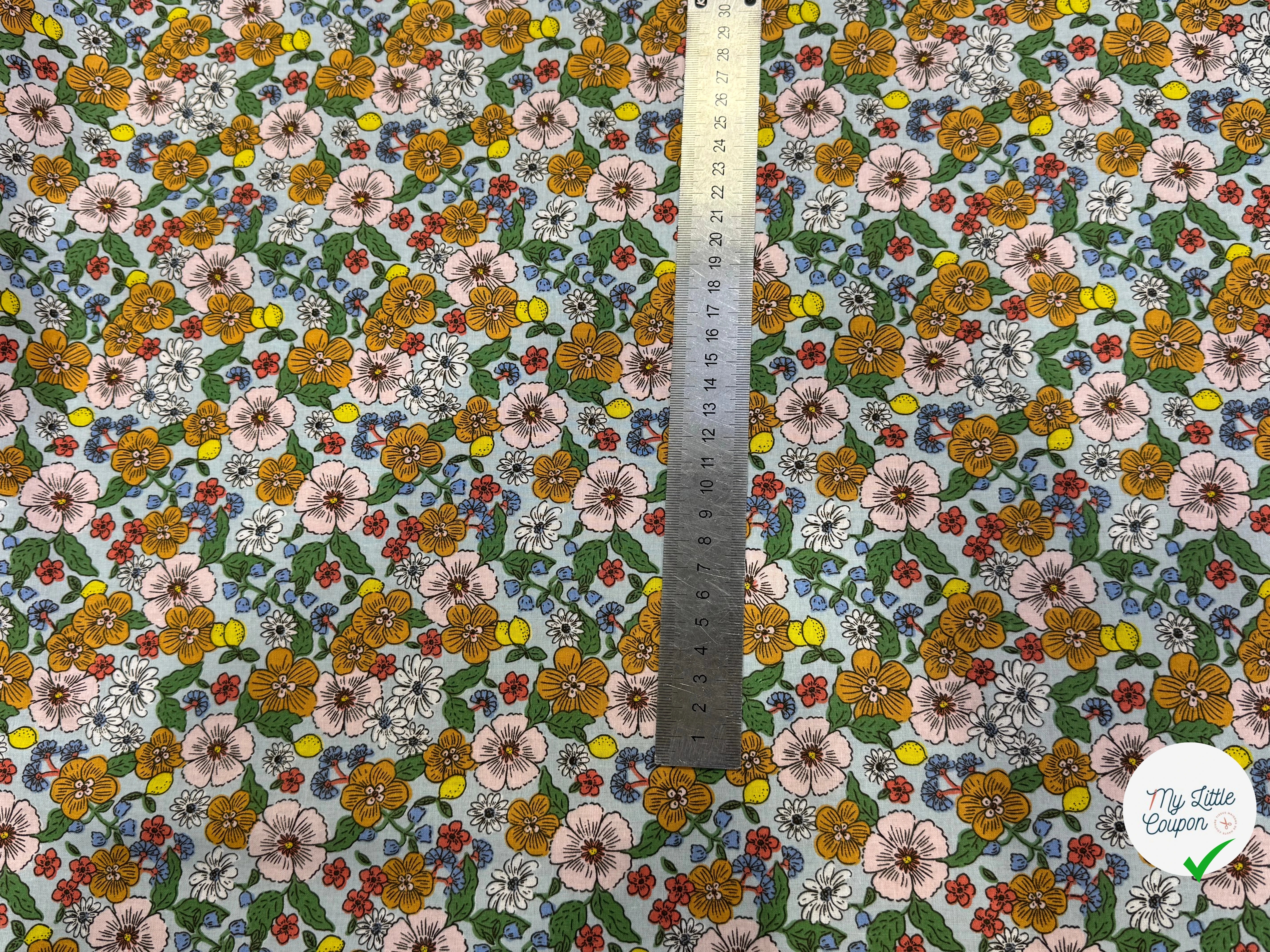 PERCALE DE COTON SUZIE CIEL 150 CM - My Little Coupon