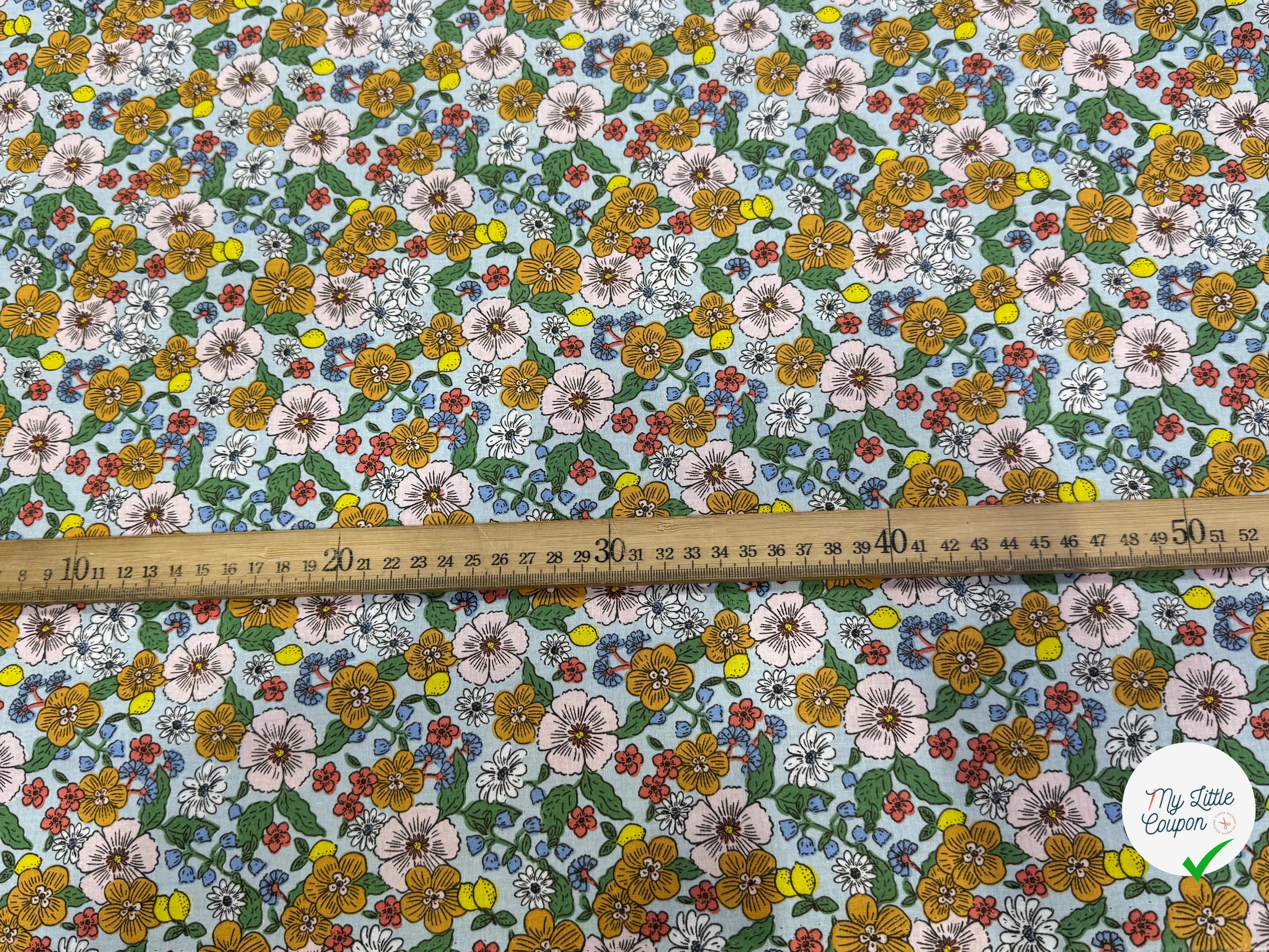 PERCALE DE COTON SUZIE CIEL 150 CM - My Little Coupon