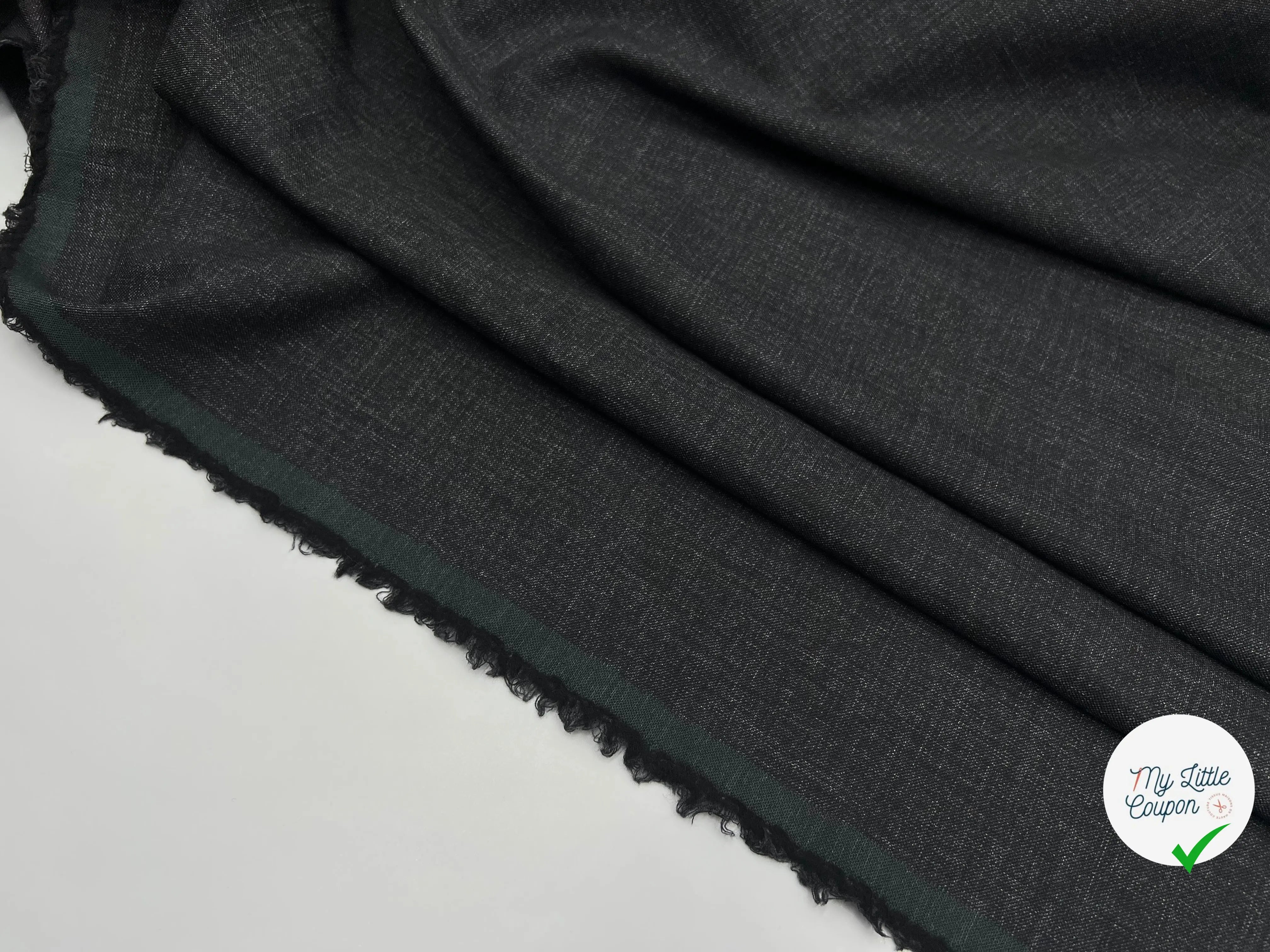 PETIT LAINAGE FIN ET DOUX FLAMME NOIR - coupon de tissu de 3 mètres - My Little Coupon - tissu - coudre