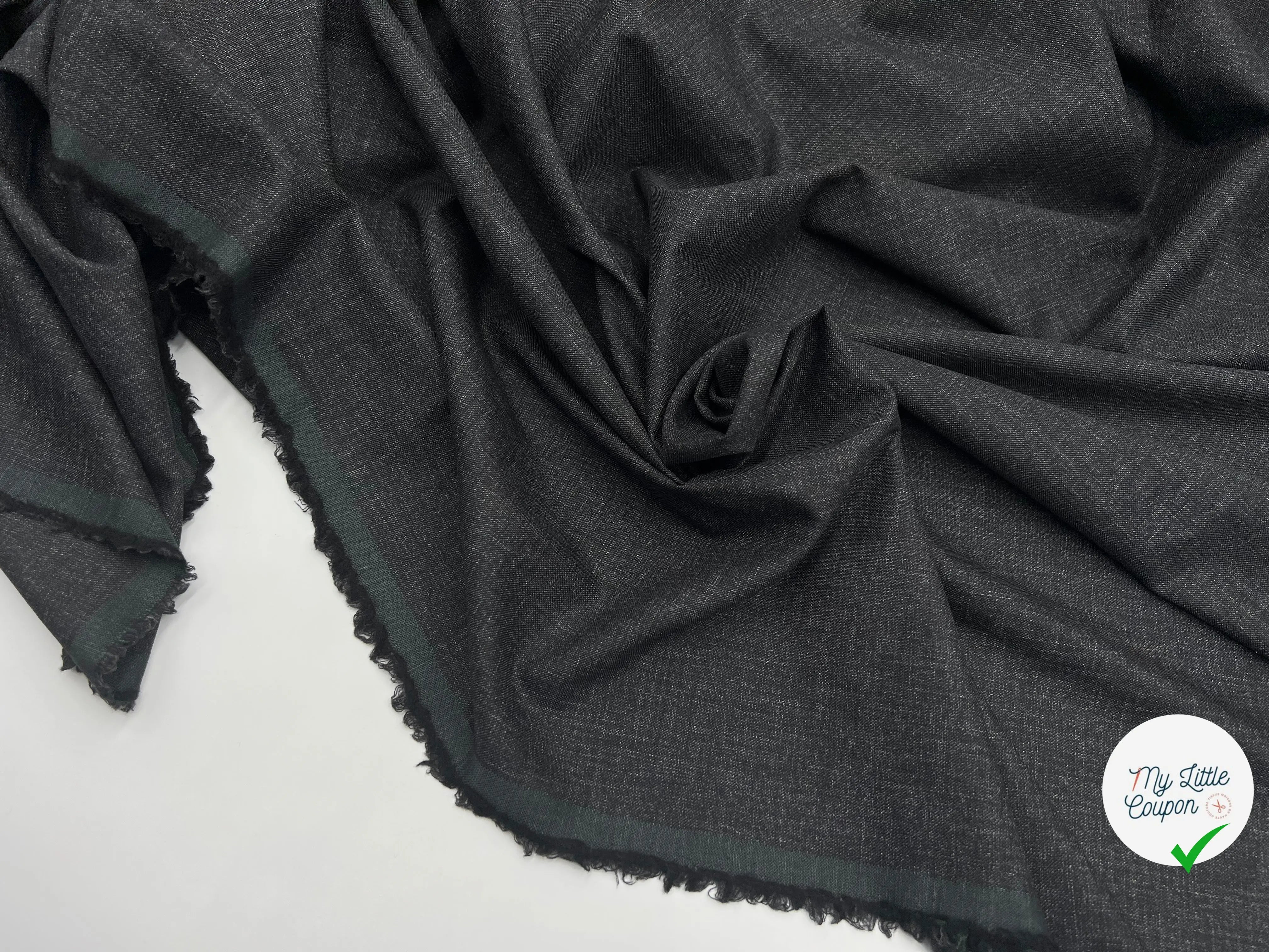 PETIT LAINAGE FIN ET DOUX FLAMME NOIR - coupon de tissu de 3 mètres - My Little Coupon - tissu - coudre