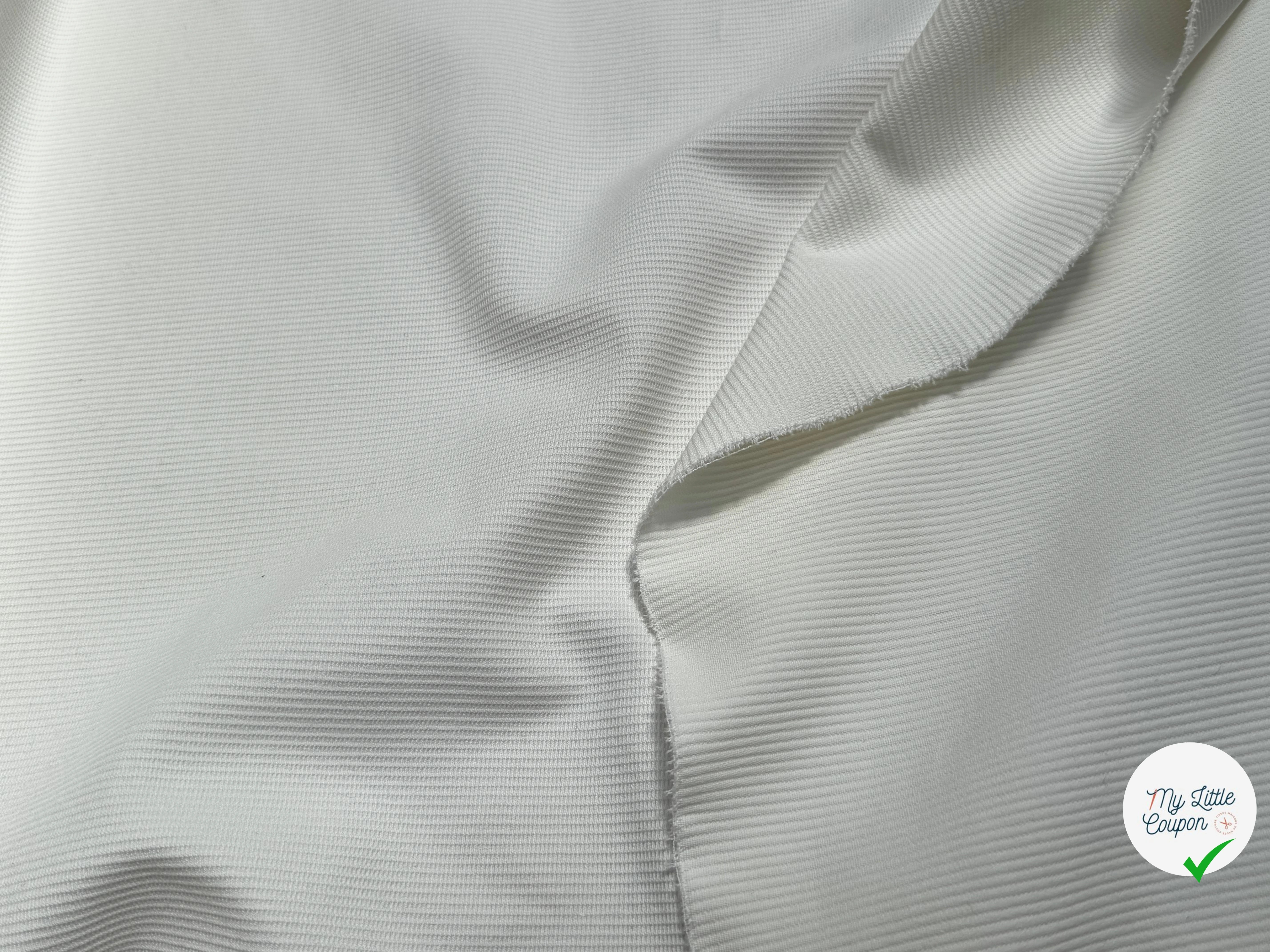 PIQUÉ COTON STRETCH BLANC CASSÉ PARFAITE TENUE - My Little Coupon