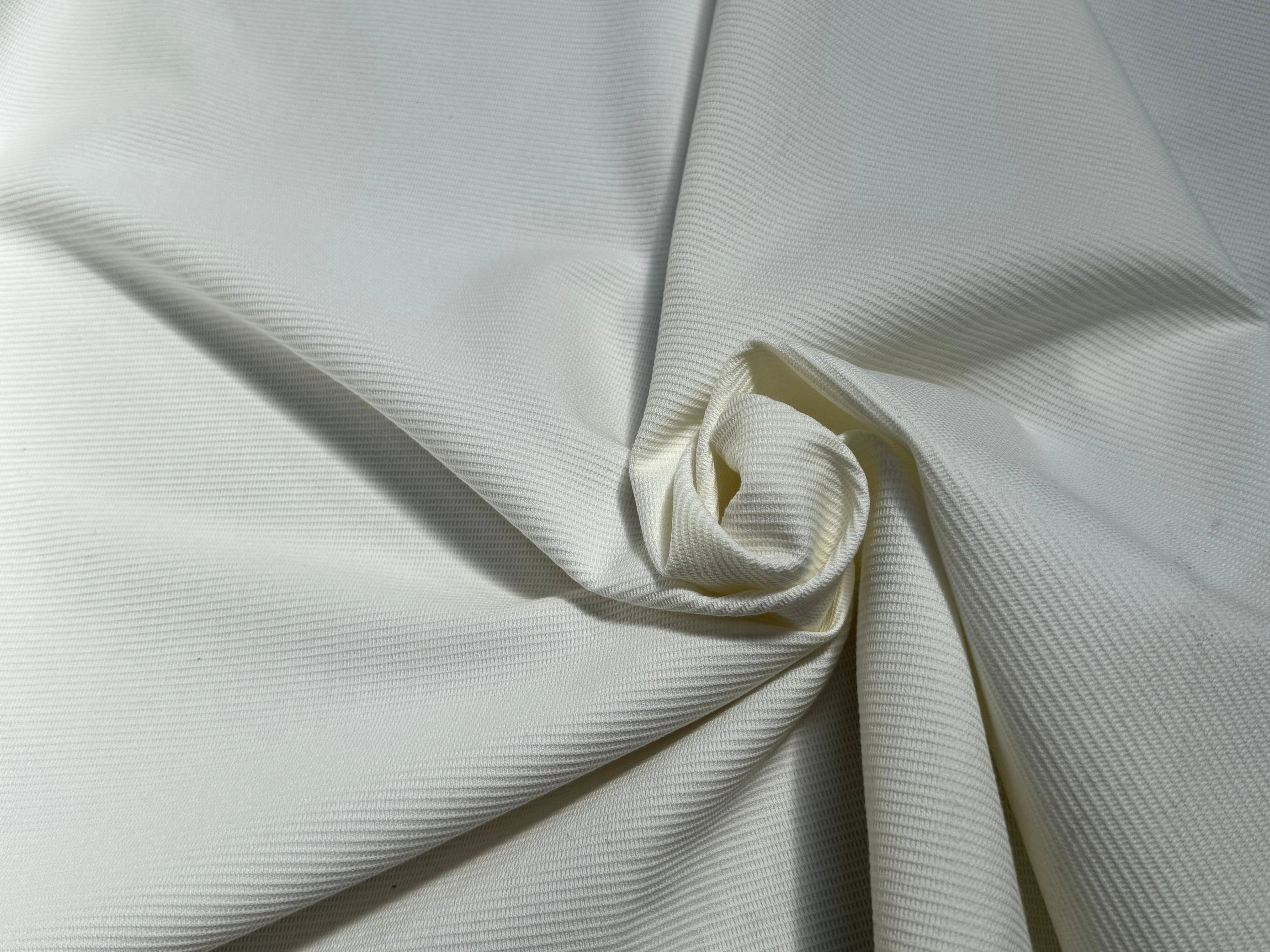PIQUÉ COTON STRETCH BLANC CASSÉ PARFAITE TENUE - My Little Coupon