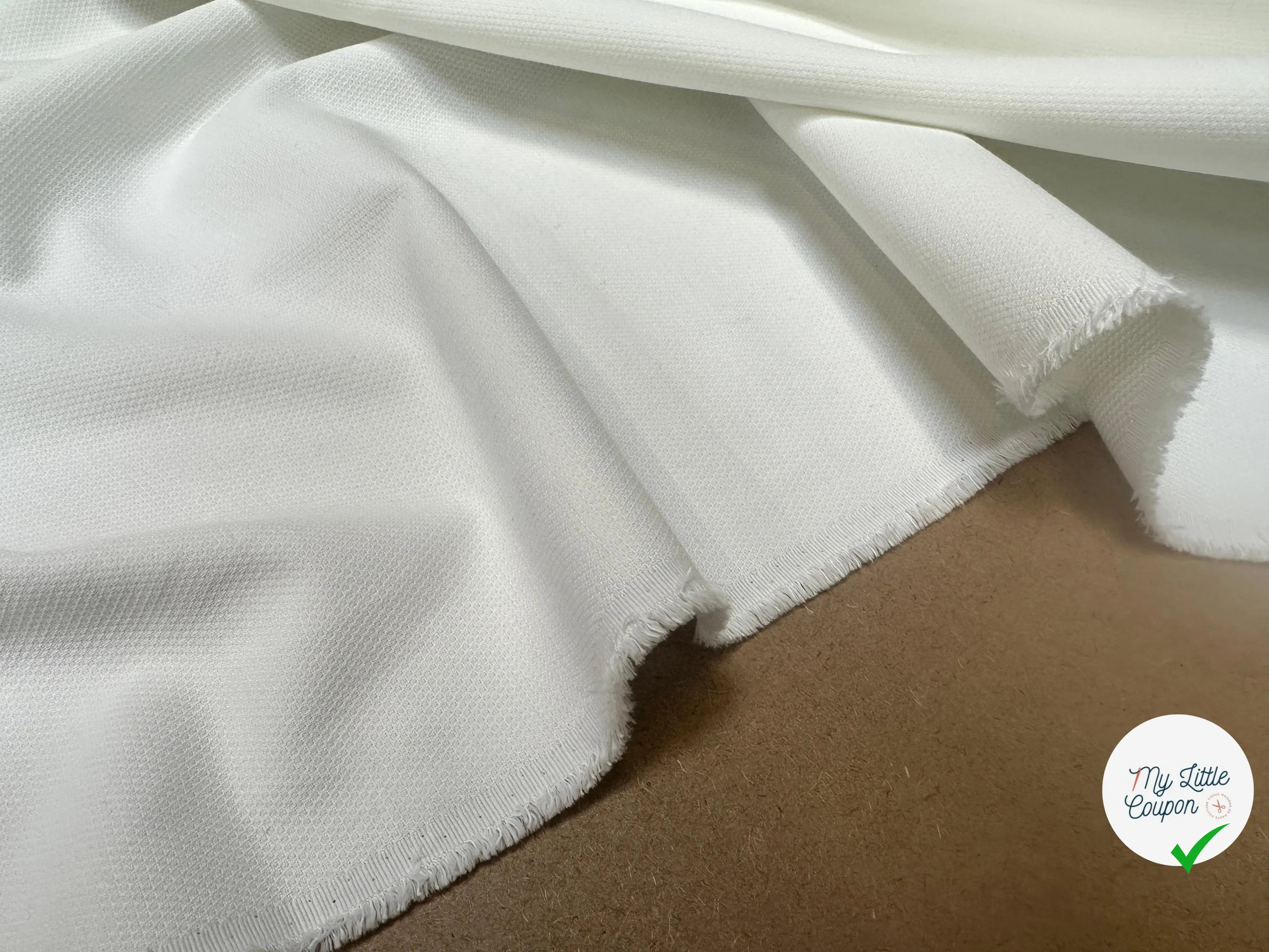 PIQUÉ DE COTON BLANC ITALIEN - My Little Coupon