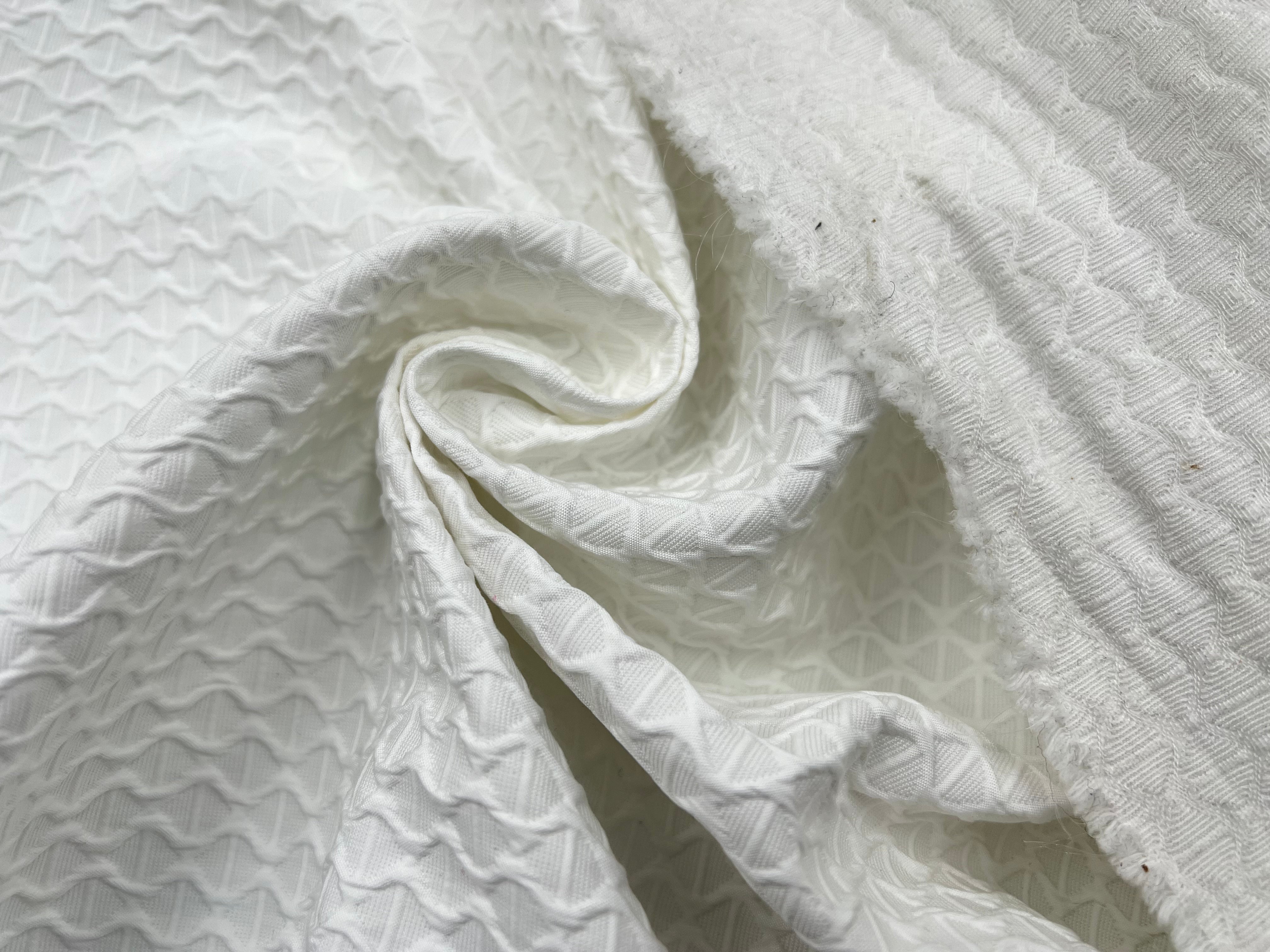 PIQUÉ DE COTON BLANC NEIGE SWEET WAVES - My Little Coupon