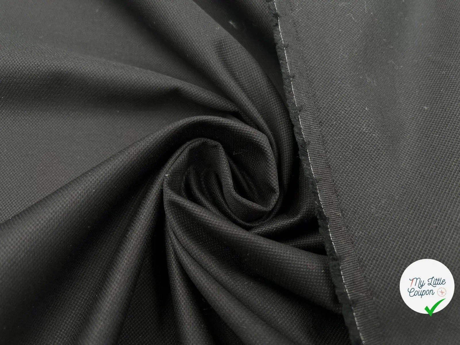 PIQUÉ DE COTON NOIR MICRO LOSANGES - My Little Coupon - tissu - coudre