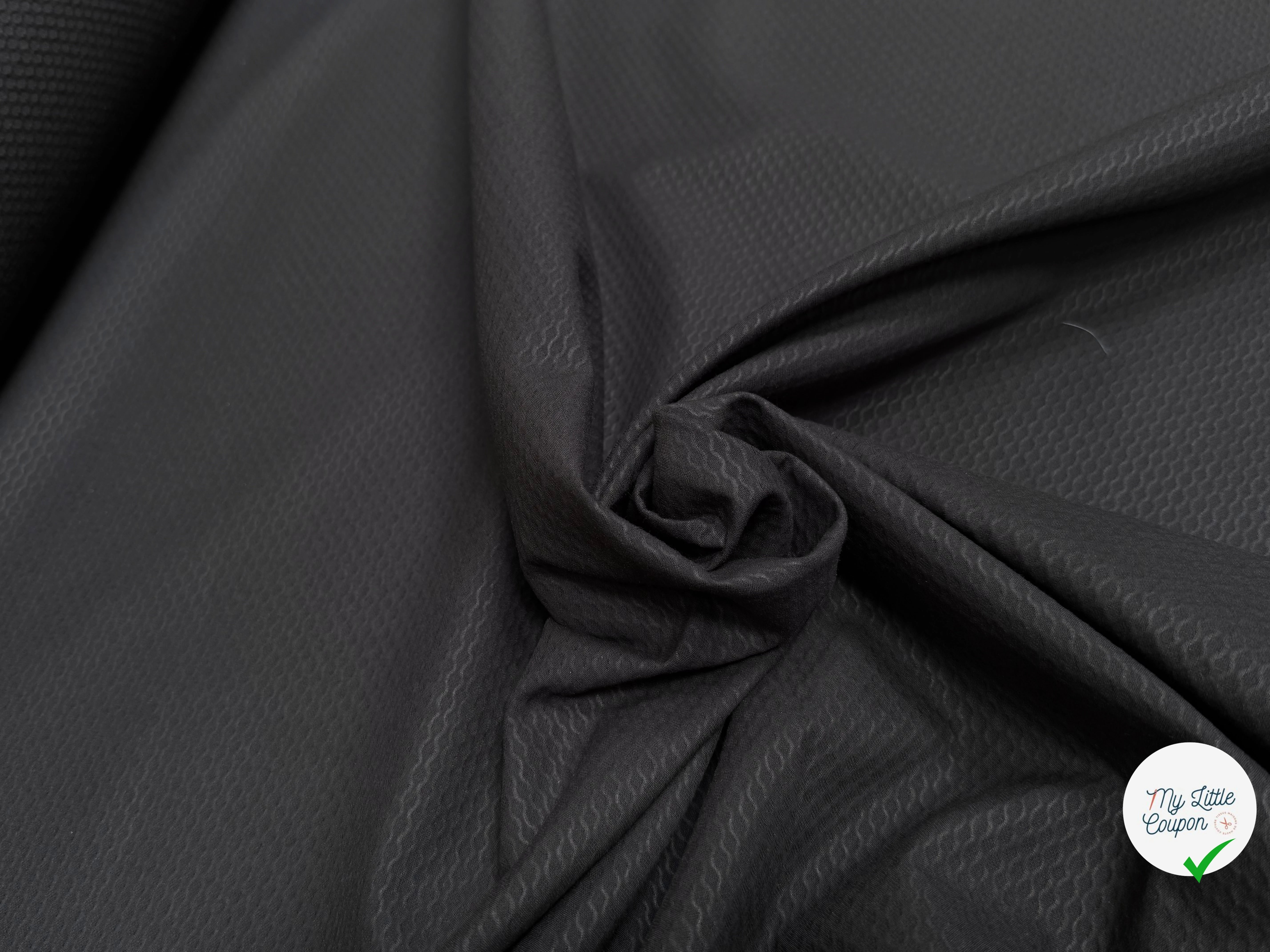 PIQUÉ DE COTON NOIR ULTRA BEAU - My Little Coupon