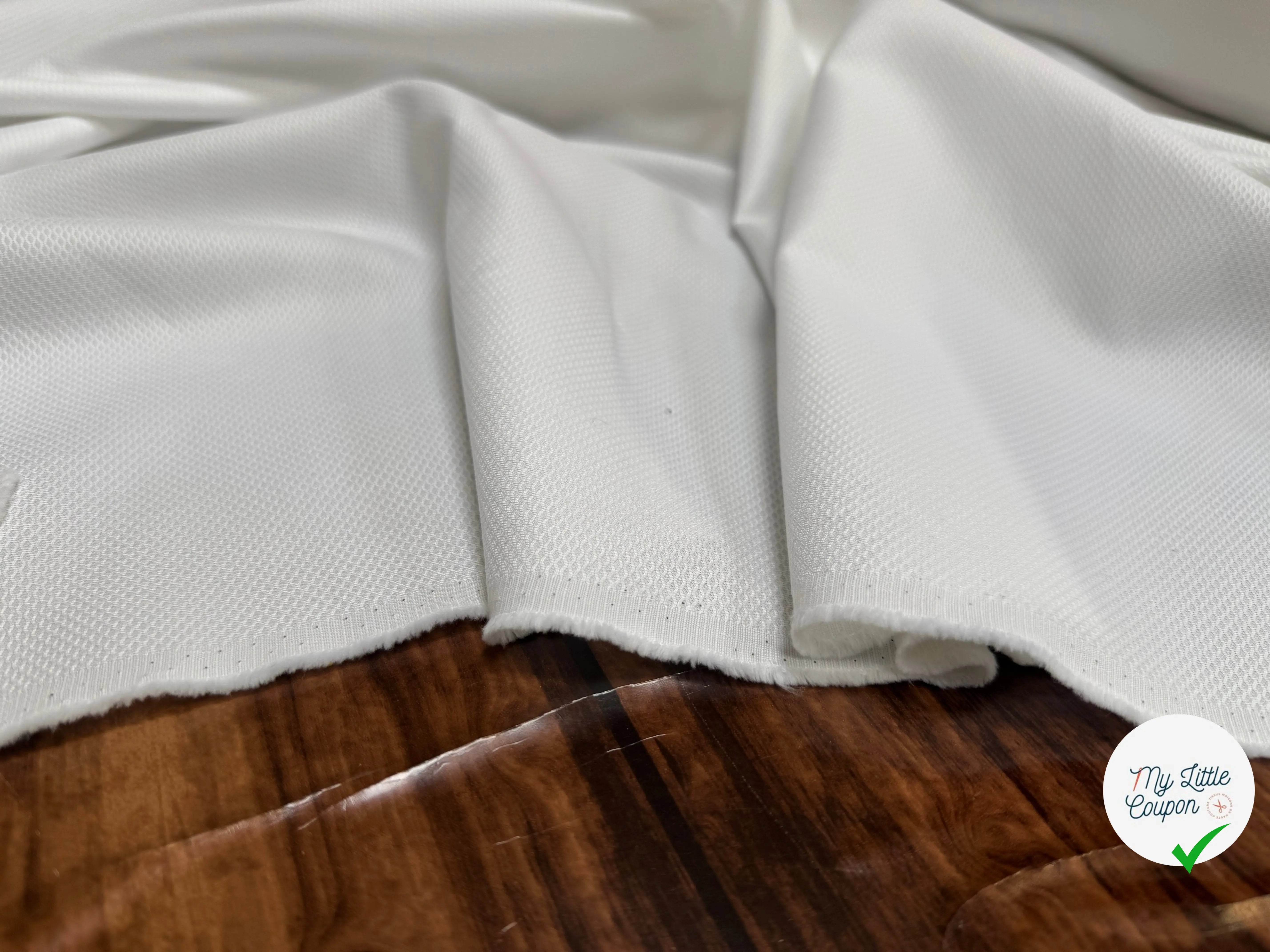 PIQUÉ DE COTON UNI BLANC FIG - My Little Coupon