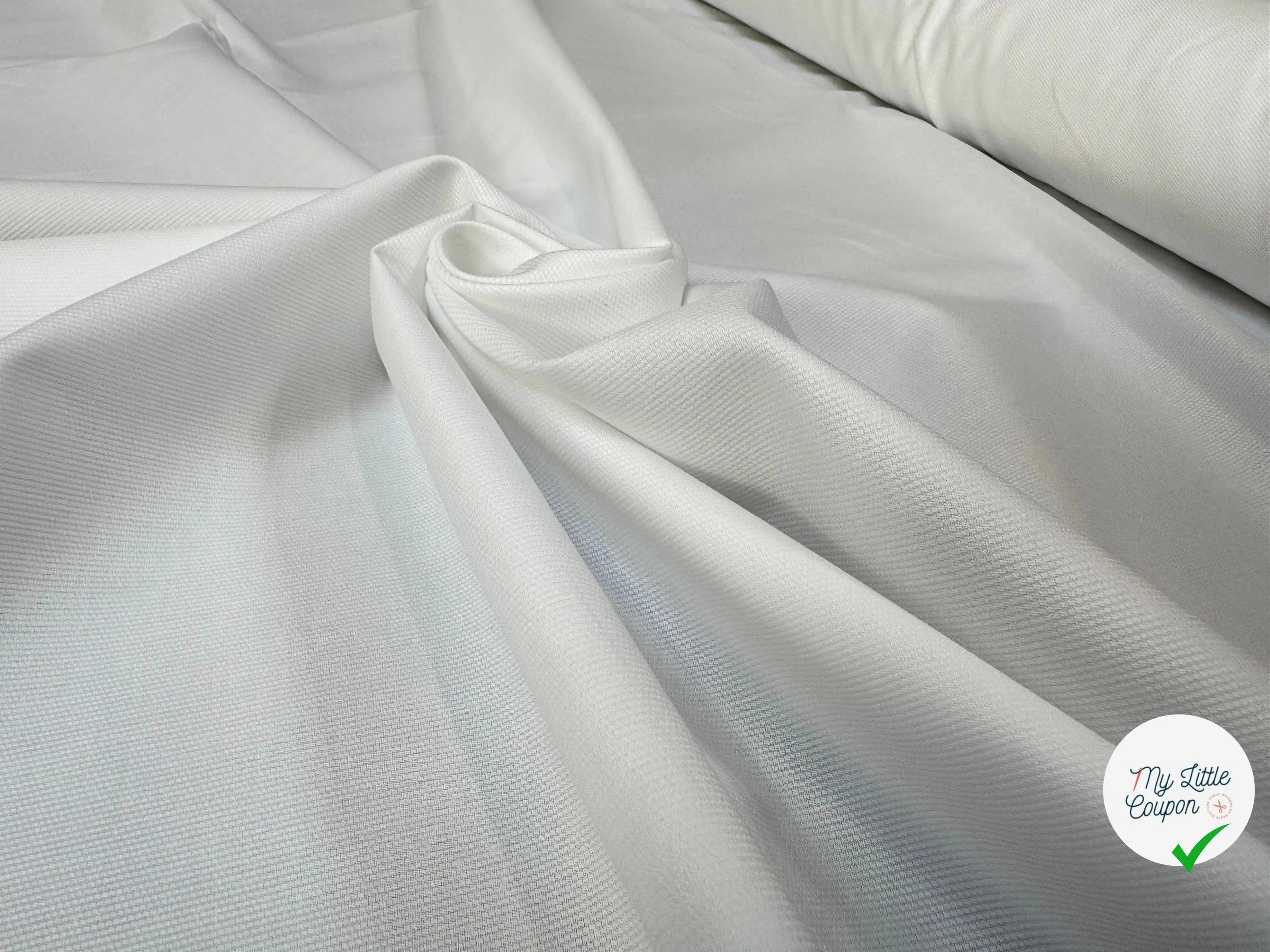 PIQUÉ DE COTON UNI BLANC - My Little Coupon
