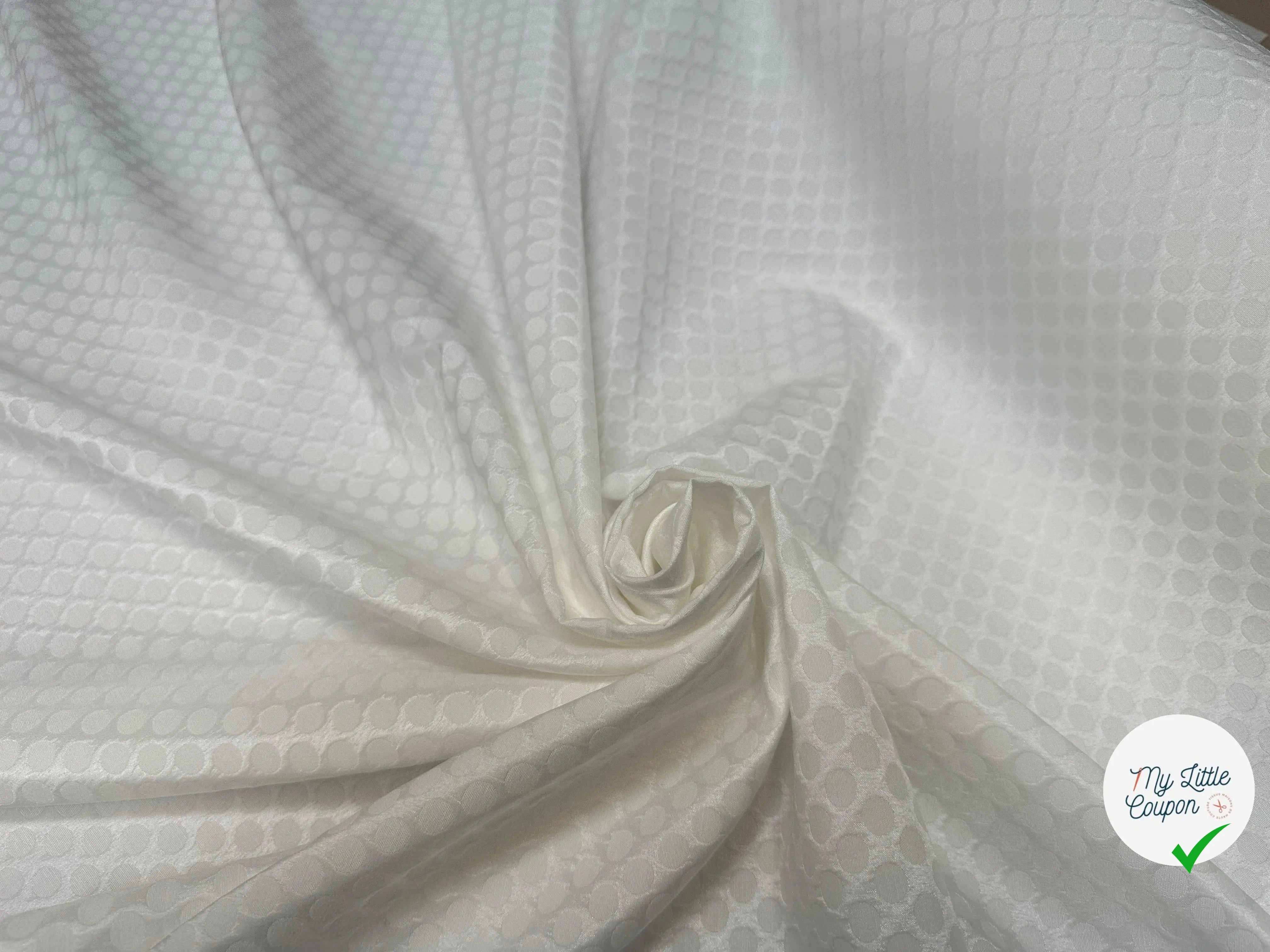 PIQUÉ FLUIDE OFF WHITE CERCLES ITALIAN - My Little Coupon