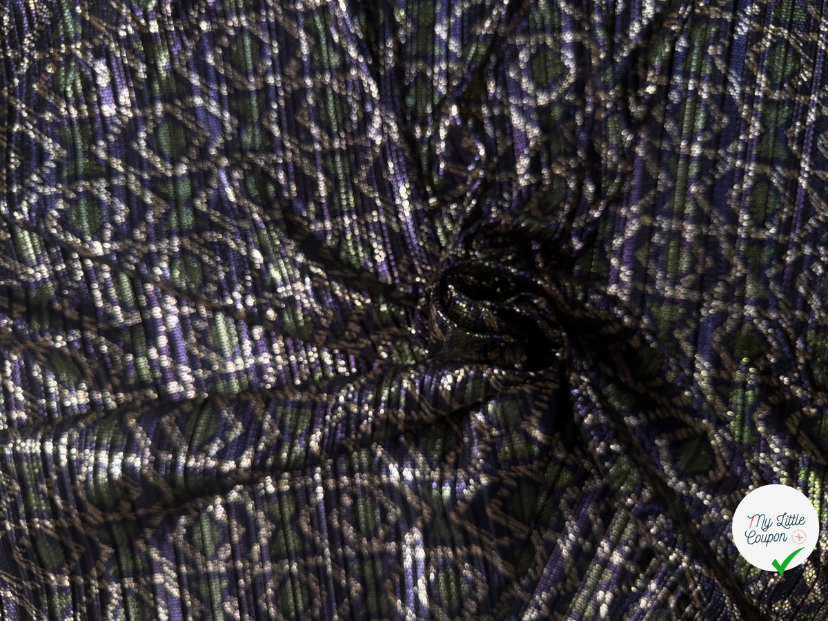 PLISSÉ MÉTALLISÉ GRAPHIQUE VIOLET PRÉCIEUX - My Little Coupon