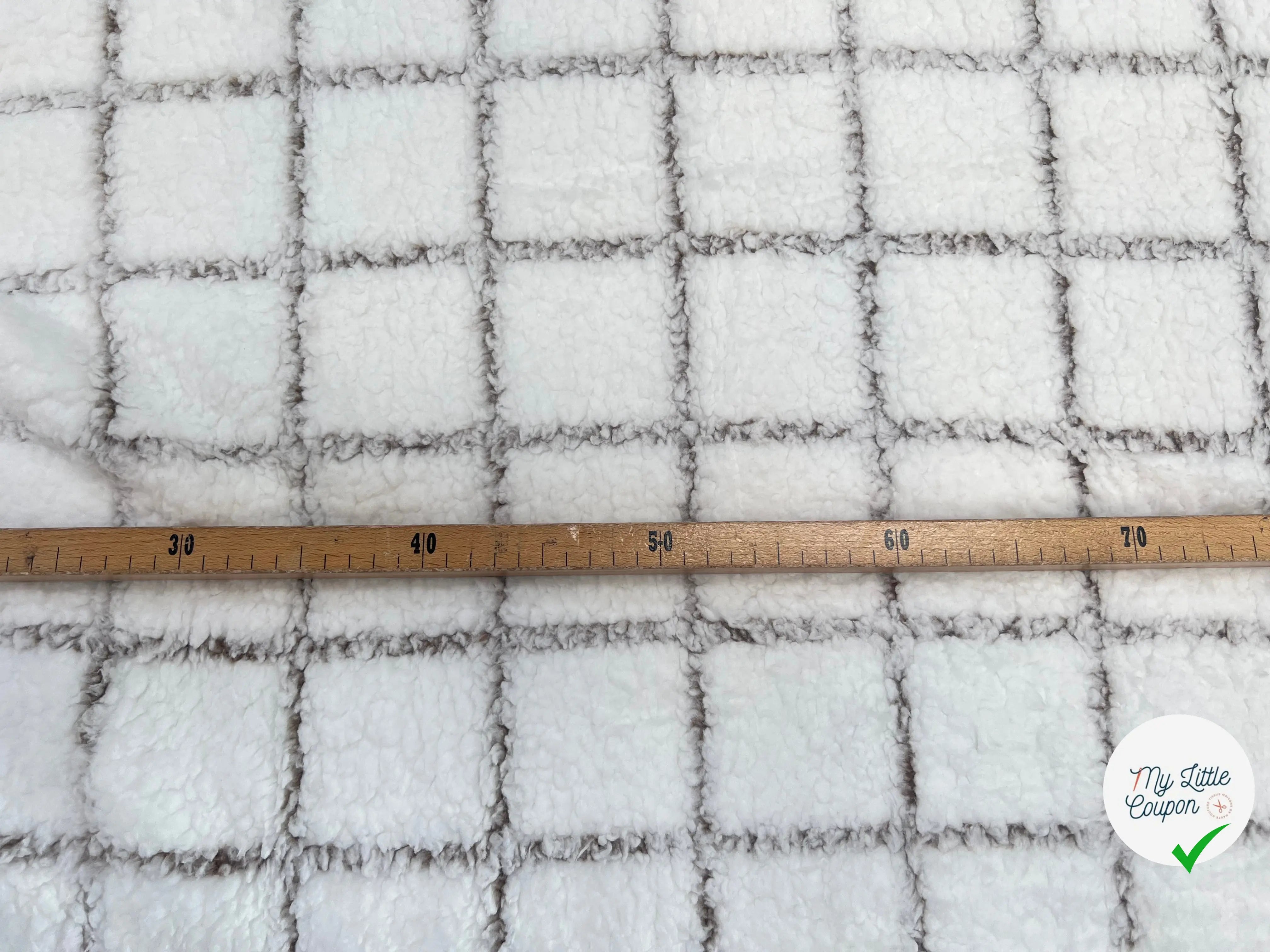 POLAIRE DOUDOU MAJEUR BLANC/OURSON CARREAUX - My Little Coupon
