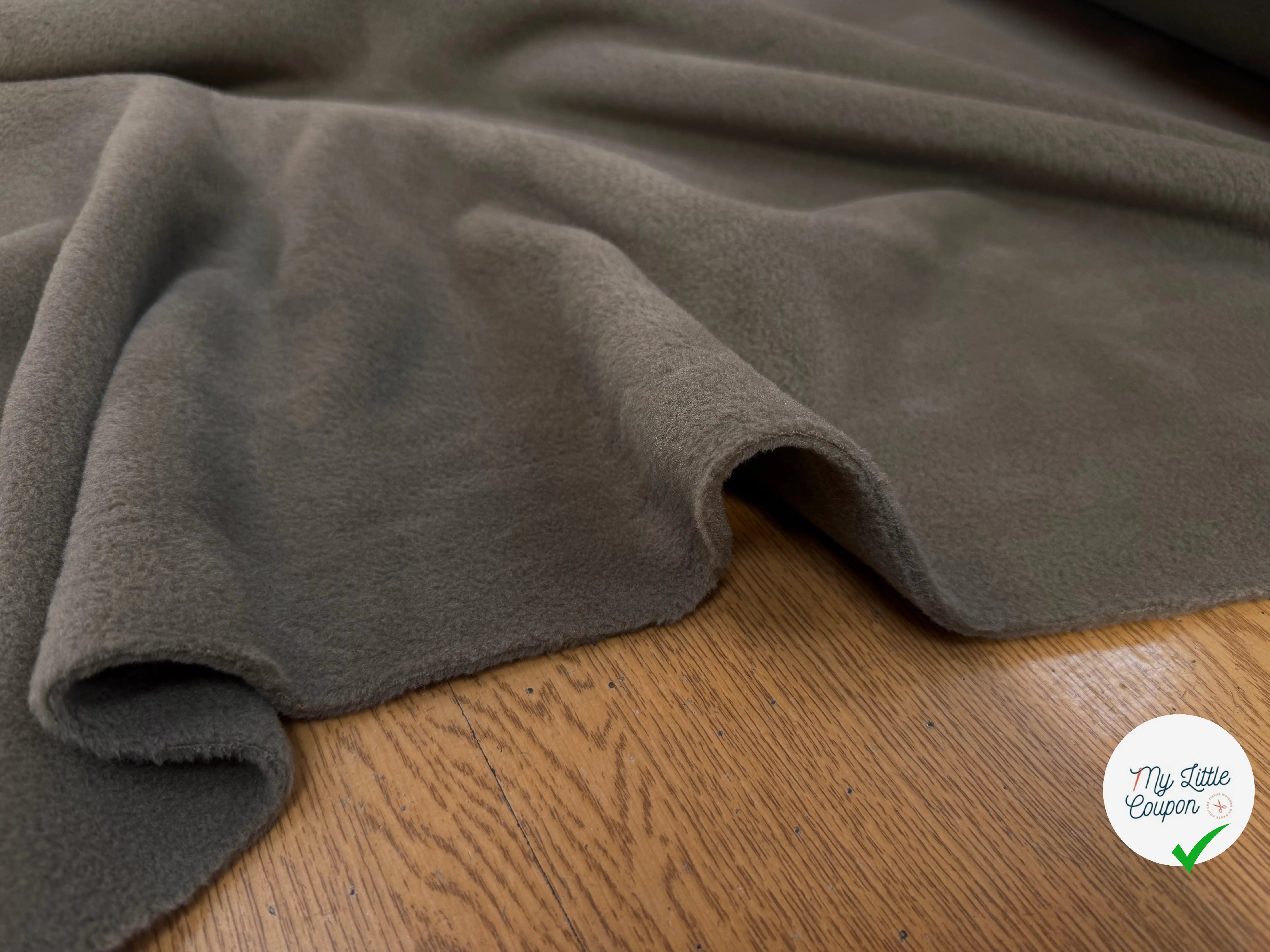 POLAIRE MARRON TAUPE UNI ÉPAIS DOUBLE FACE - My Little Coupon