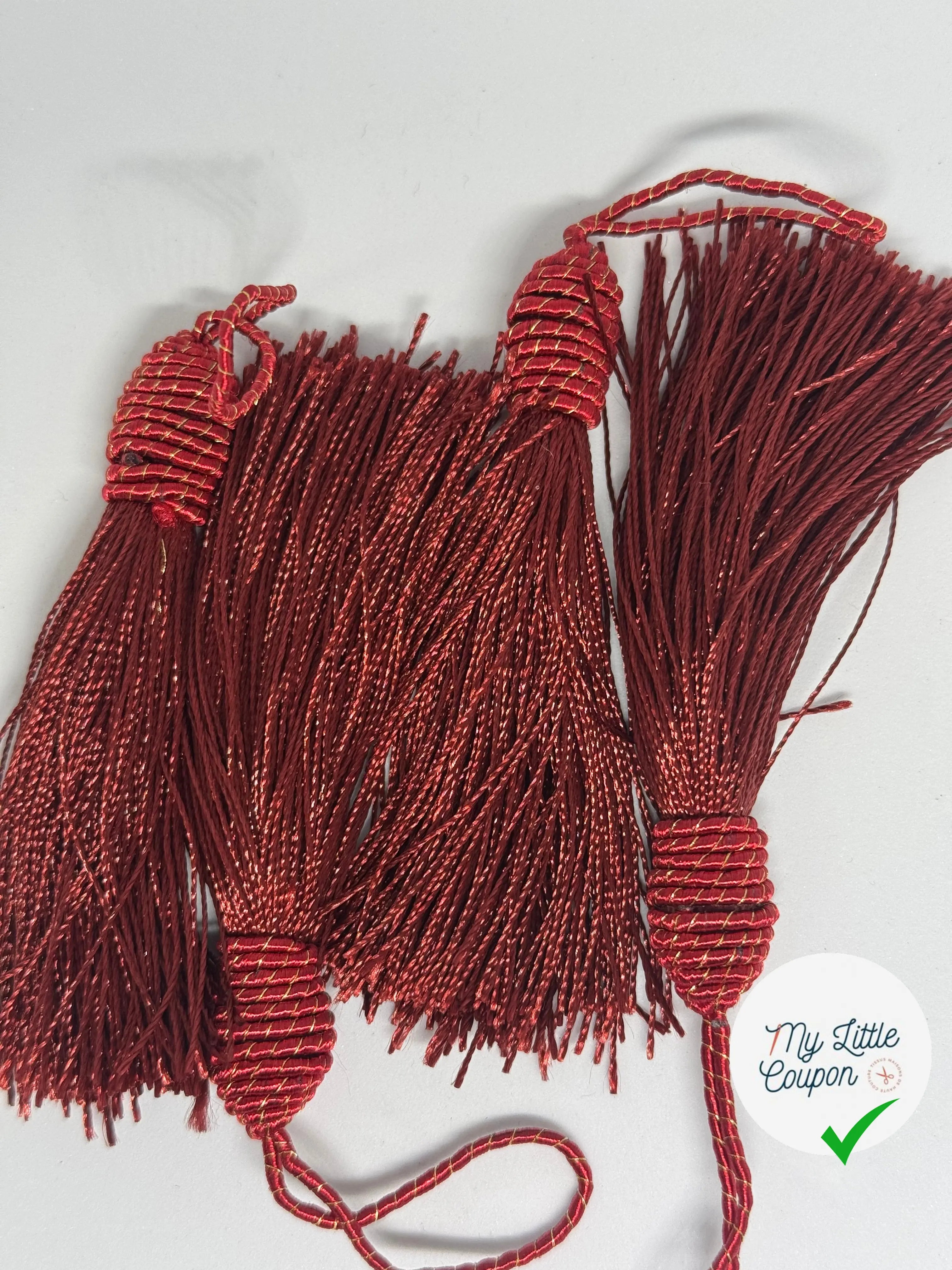 POMPON BORDEAUX TÊTE RONDE FIL DORÉ - My Little Coupon