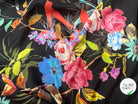 PONGÉ DE SOIE FLEURS FOND NOIR - My Little Coupon
