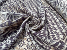PONGÉ DE SOIE FOND BLANC MOTIFS ABSTRAIT VIOLET - My Little Coupon