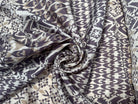 PONGÉ DE SOIE FOND BLANC MOTIFS ABSTRAIT VIOLET - My Little Coupon