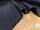 POPELINE À CANNES FOND NOIR À PETITS POIS BLANC - My Little Coupon