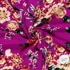 POPELINE BAMBOU IMPRIMÉ FLEURS FUCHSIA - My Little Coupon