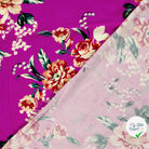 POPELINE BAMBOU IMPRIMÉ FLEURS FUCHSIA - My Little Coupon