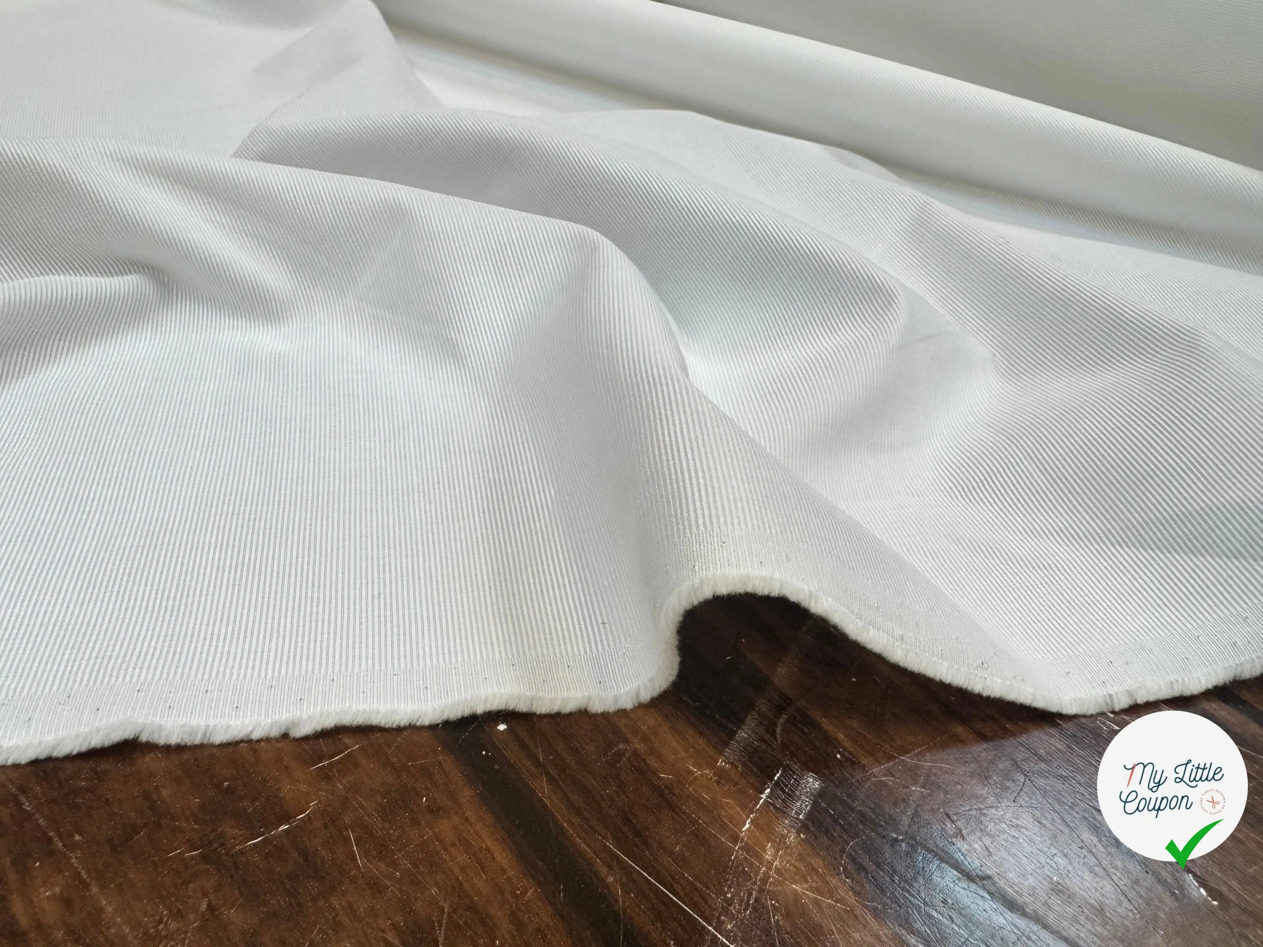 POPELINE BLANCHE MINI RAYURES VERTICALES - My Little Coupon