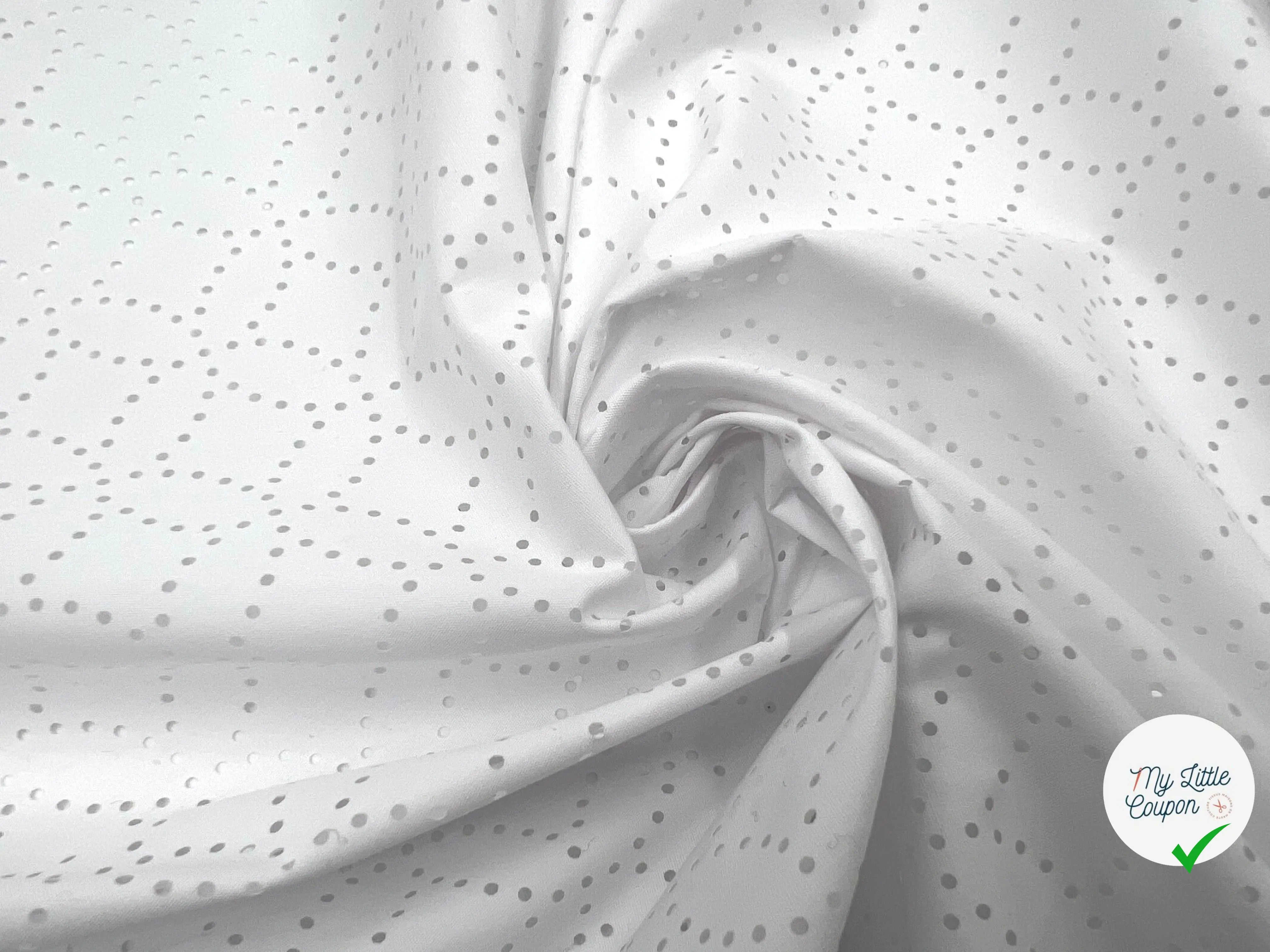 POPELINE BRODÉE CERCLES MABI OUVES - My Little Coupon - tissu - coudre