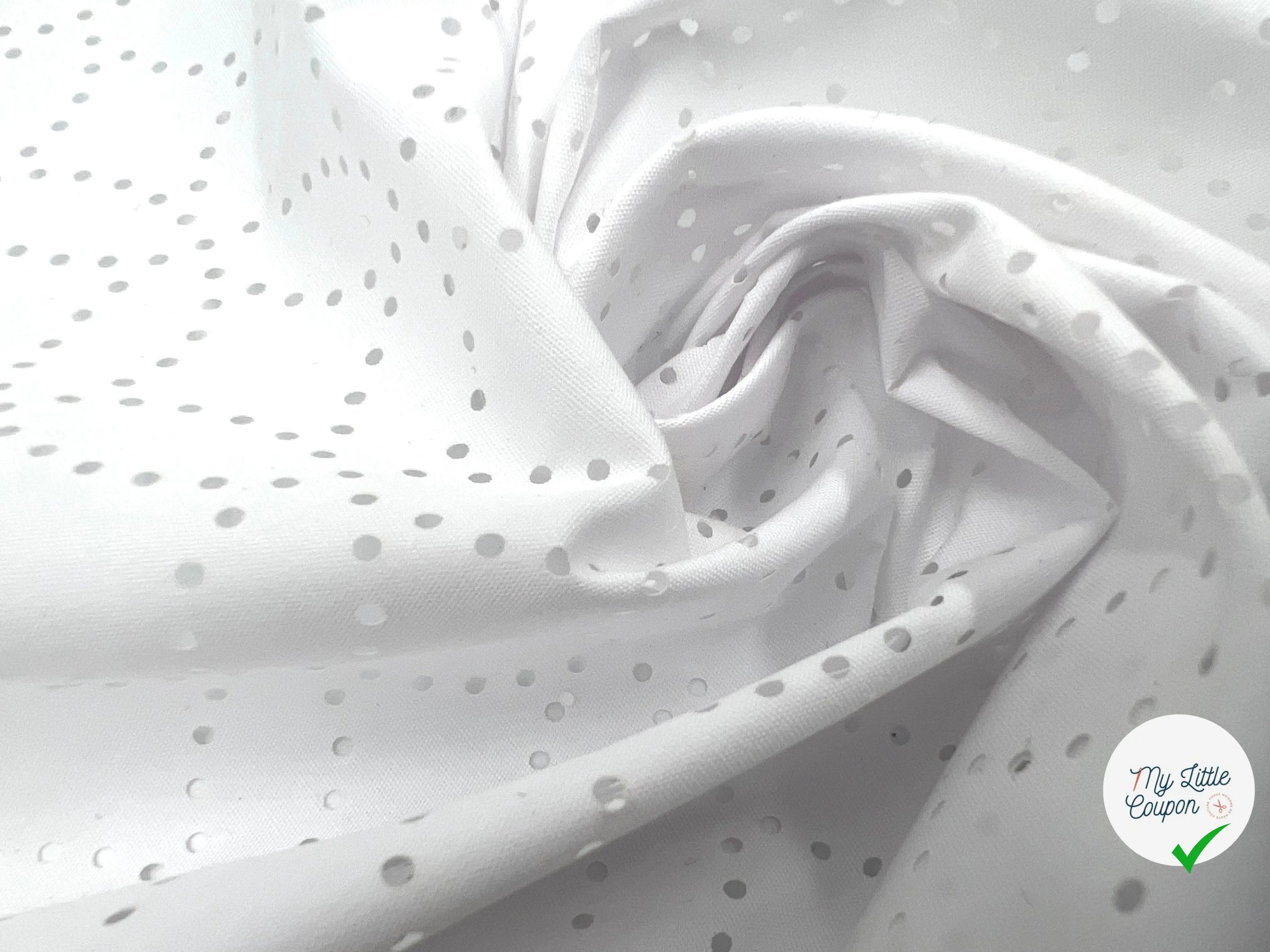 POPELINE BRODÉE CERCLES MABI OUVES - My Little Coupon - tissu - coudre