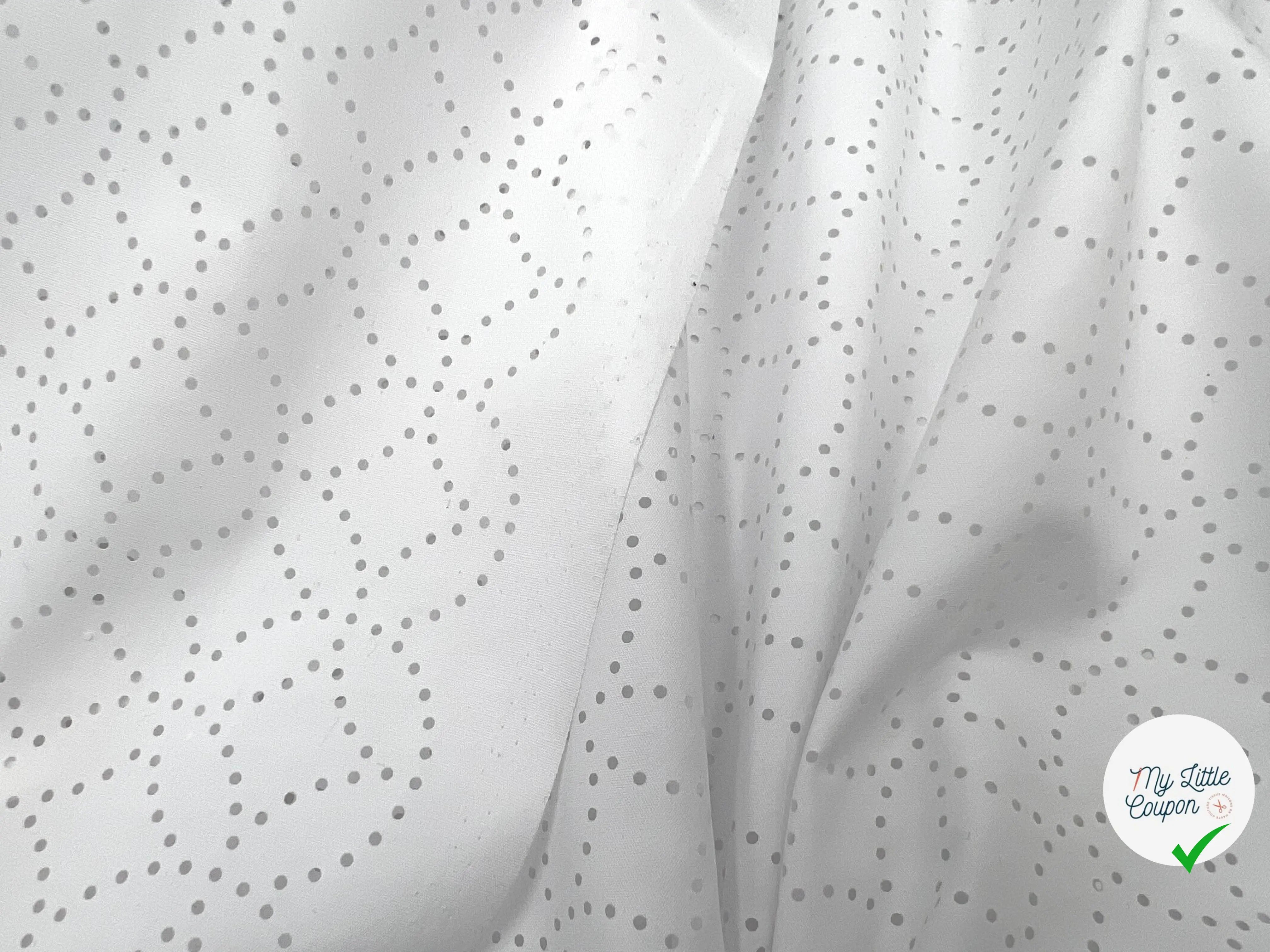 POPELINE BRODÉE CERCLES MABI OUVES - My Little Coupon - tissu - coudre