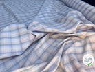 POPELINE COTON CARREAUX FOND BLANC BLEU - My Little Coupon