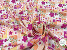 POPELINE COTON DIGITAL FLOWERS – FUCHSIA - My Little Coupon