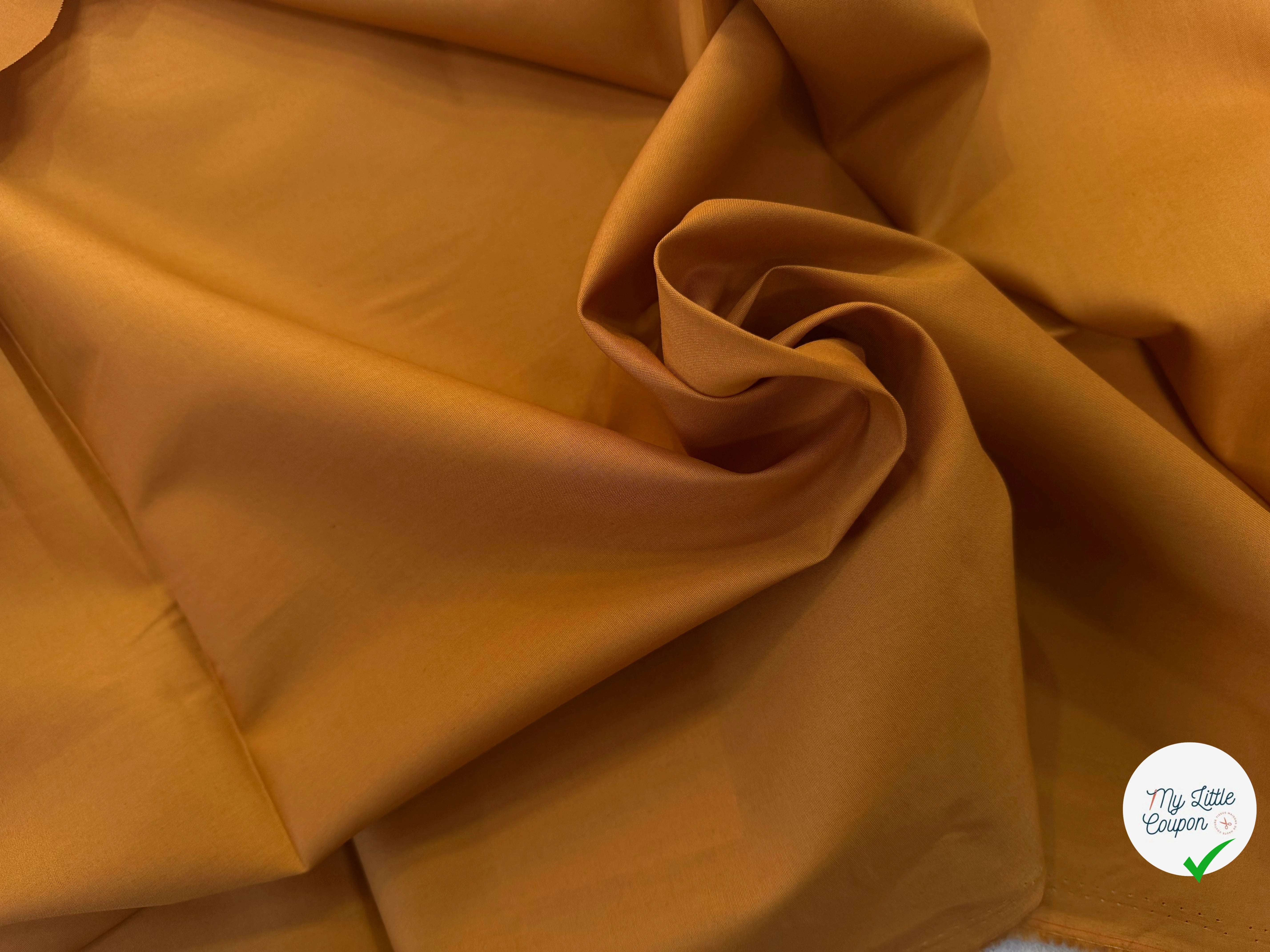 POPELINE COTON OCRE LAIZE 150 - My Little Coupon