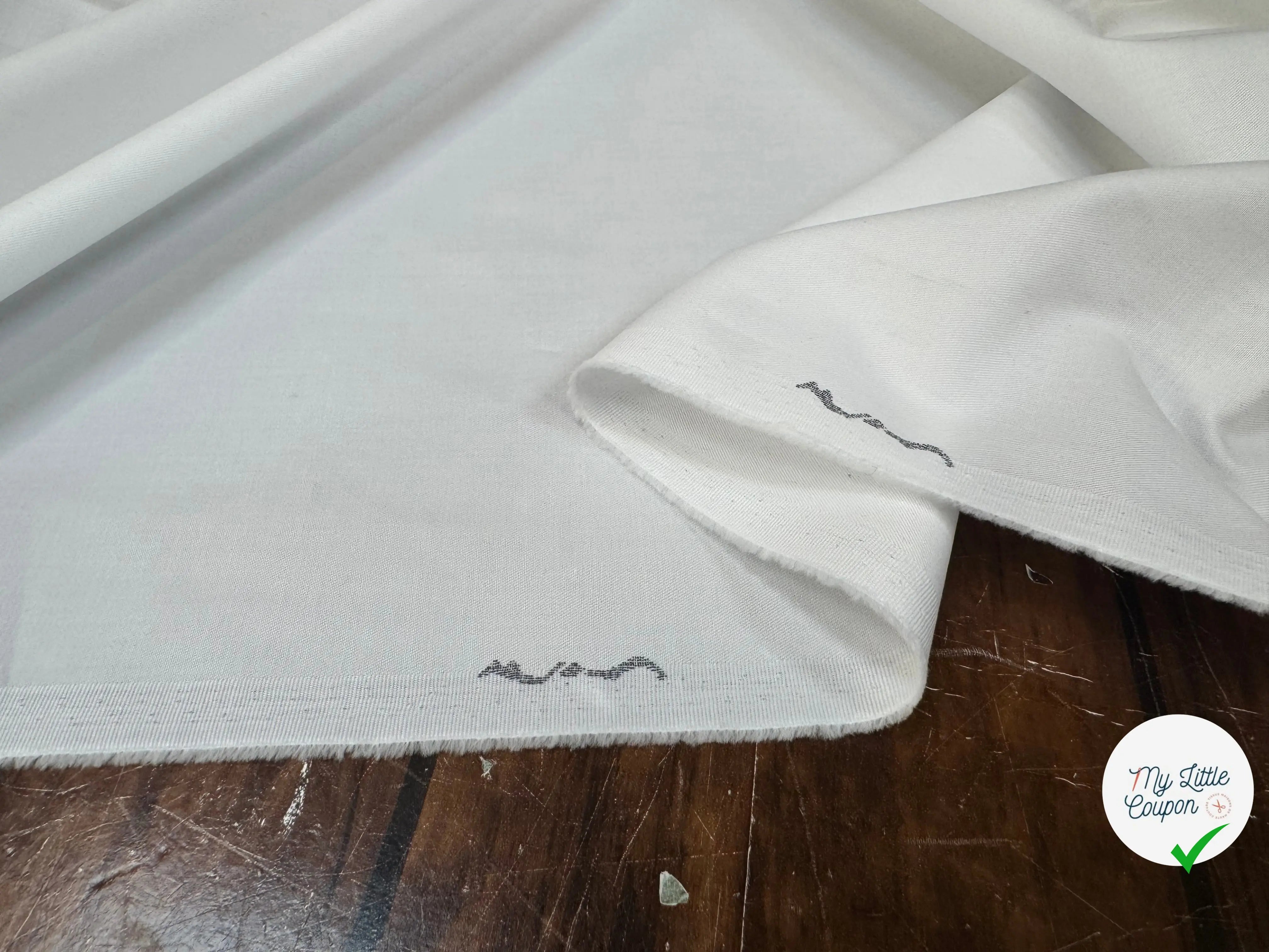 POPELINE DE COTON 100% COTON UNI BLANC - My Little Coupon